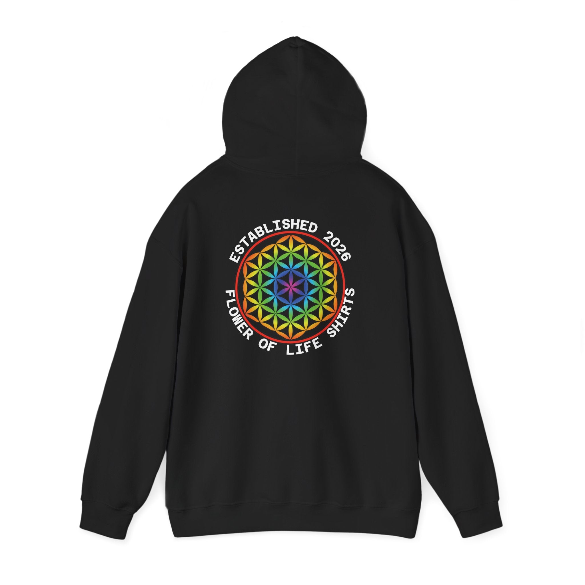 Flower Of Life Shirts - "UNIVERSE: *EXISTS*" - Black Double-Sided Sacred Geometry Hoodie
