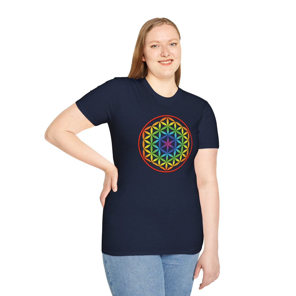 Flower Of Life Shirts Rainbow Mandala T-Shirt - All Our Mandala Are Belong To You — Sacred Geometry Unisex Tee