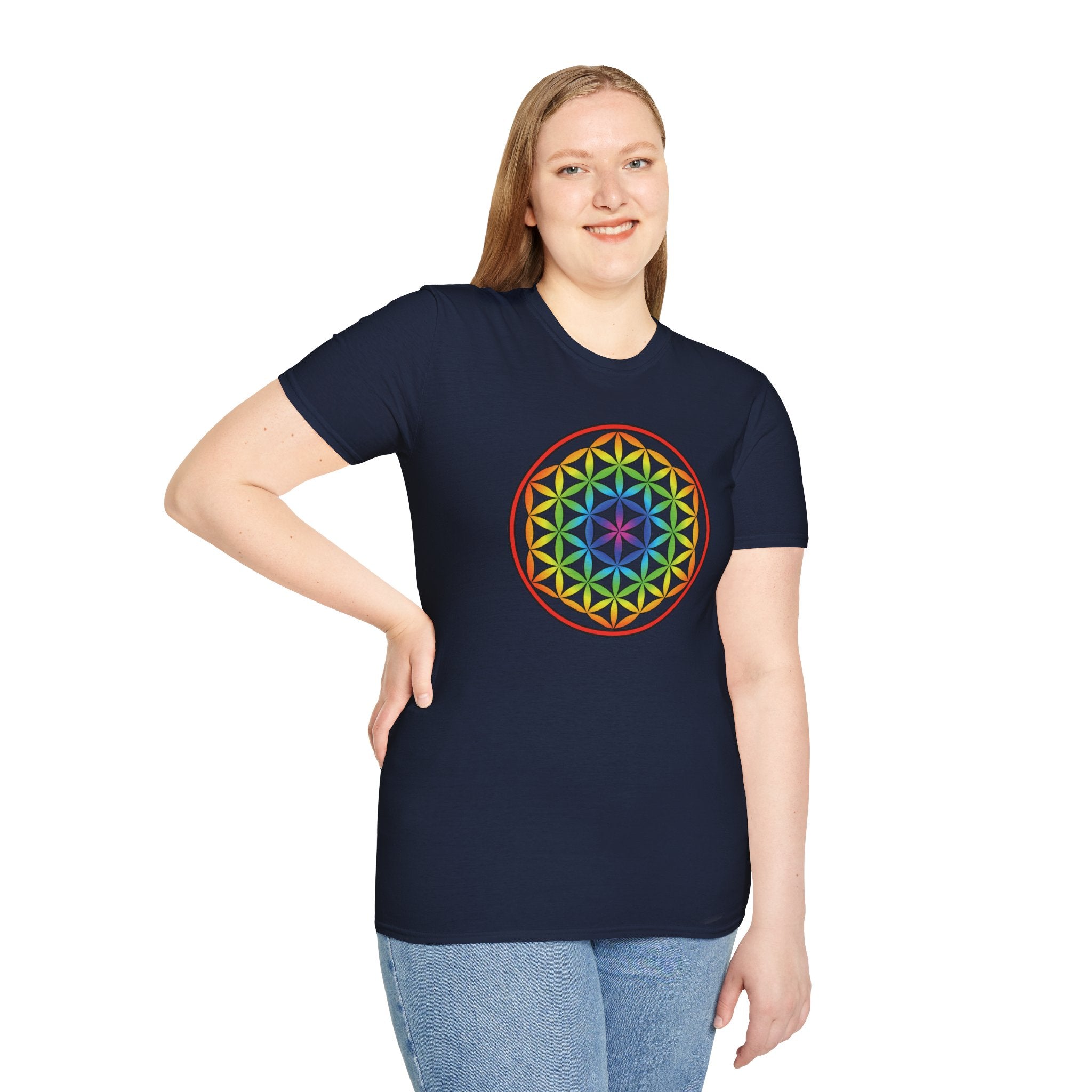 Flower Of Life Shirts Rainbow Mandala T-Shirt - All Our Mandala Are Belong To You — Sacred Geometry Unisex Tee