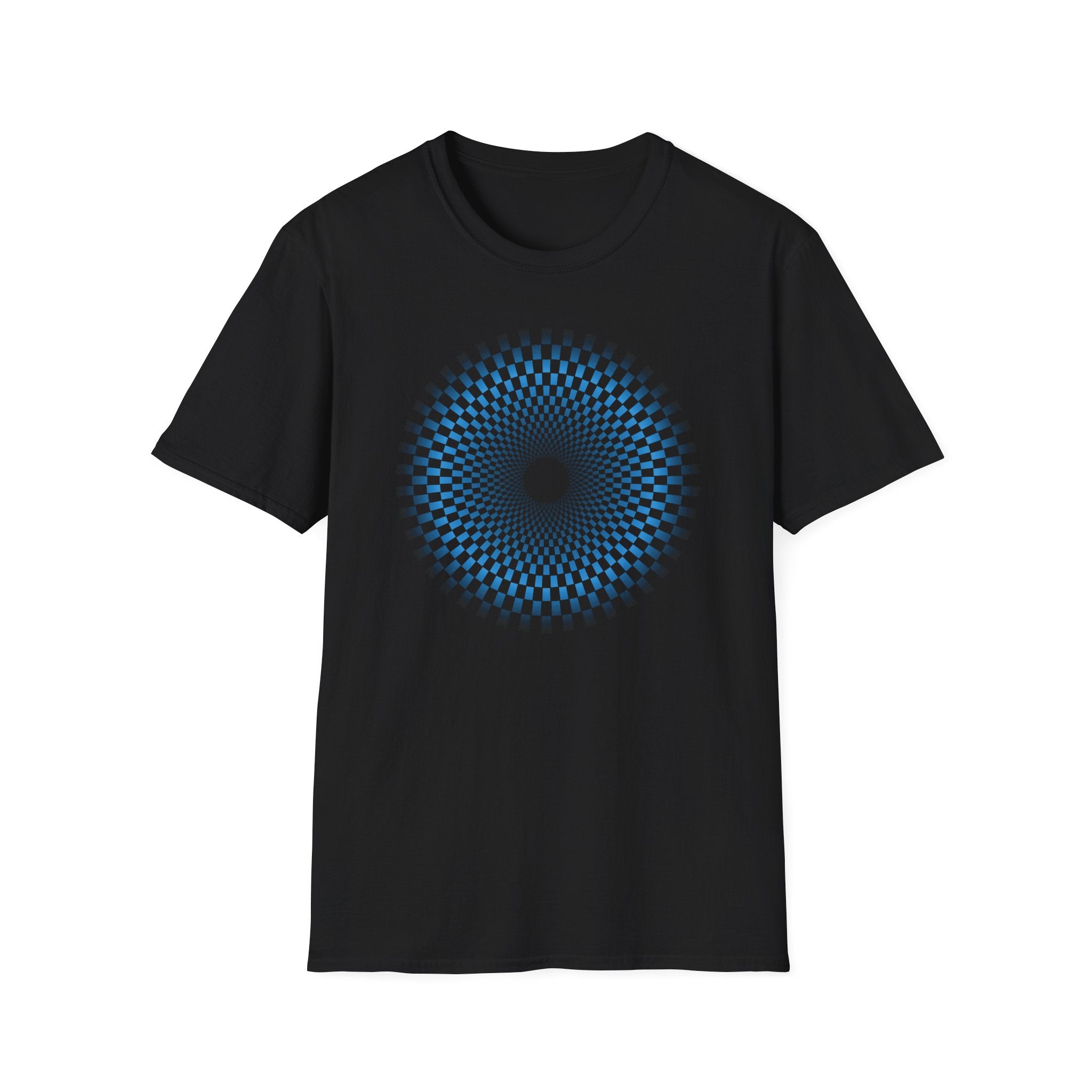 Flower Of Life Shirts - Blue Checkered Matrix Mandala T-Shirt — Sacred Geometry Graphic Tee