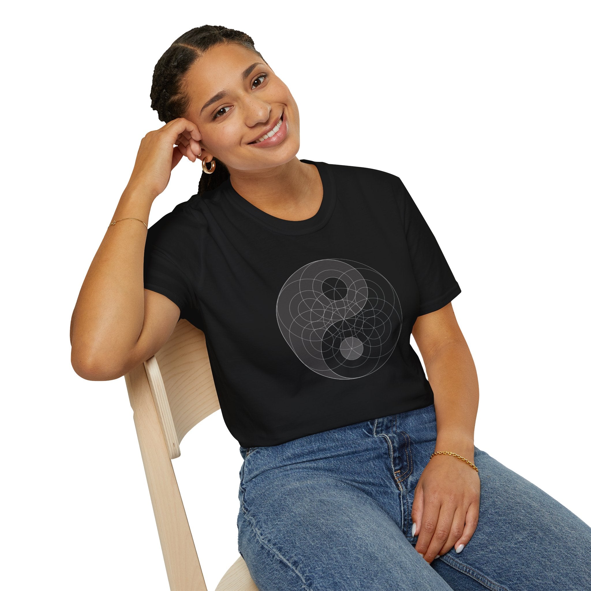 Flower Of Life Shirts | 358 Yin Yan Seed Of Life Mandala T-Shirt | Sacred Geometry Graphic Tee