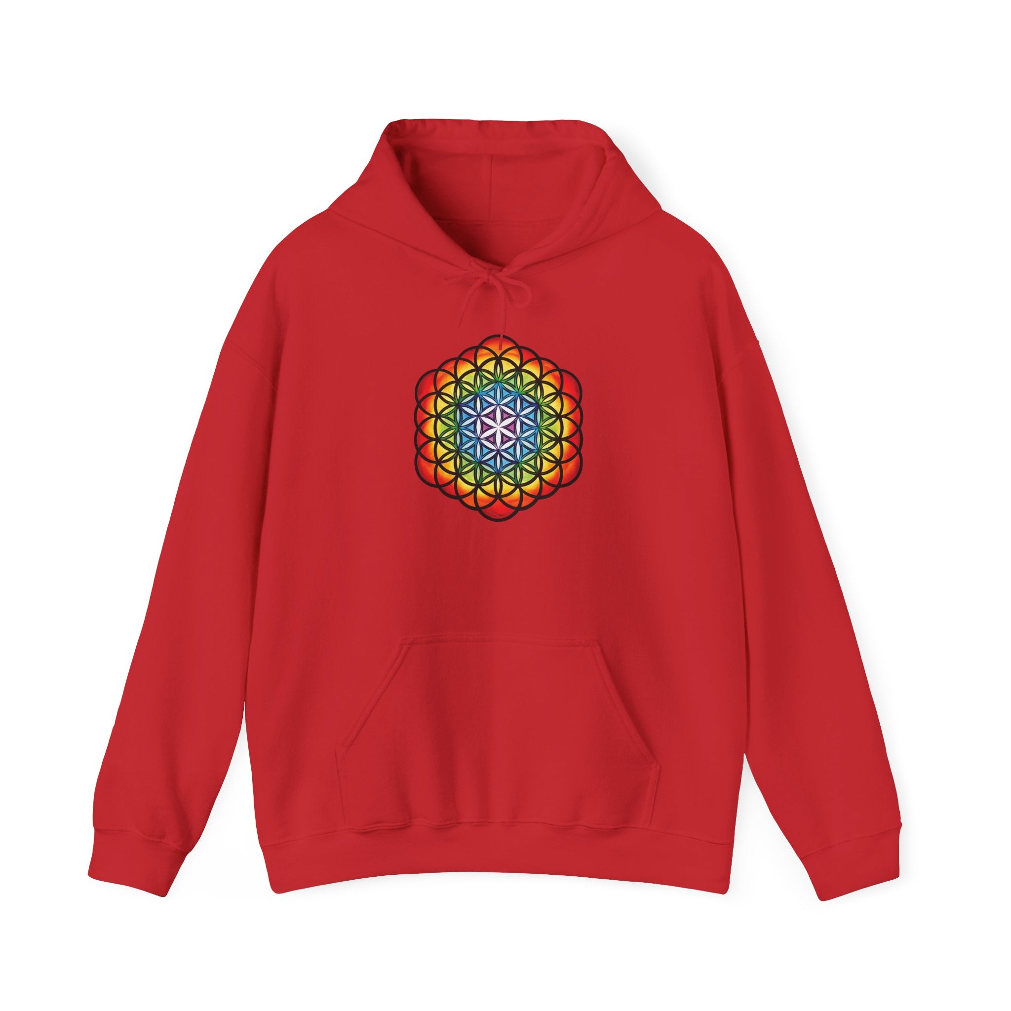 Flower of Life Hoodie Metratron's Cube — Lotus Rainbow Sacred Geometry Pullover