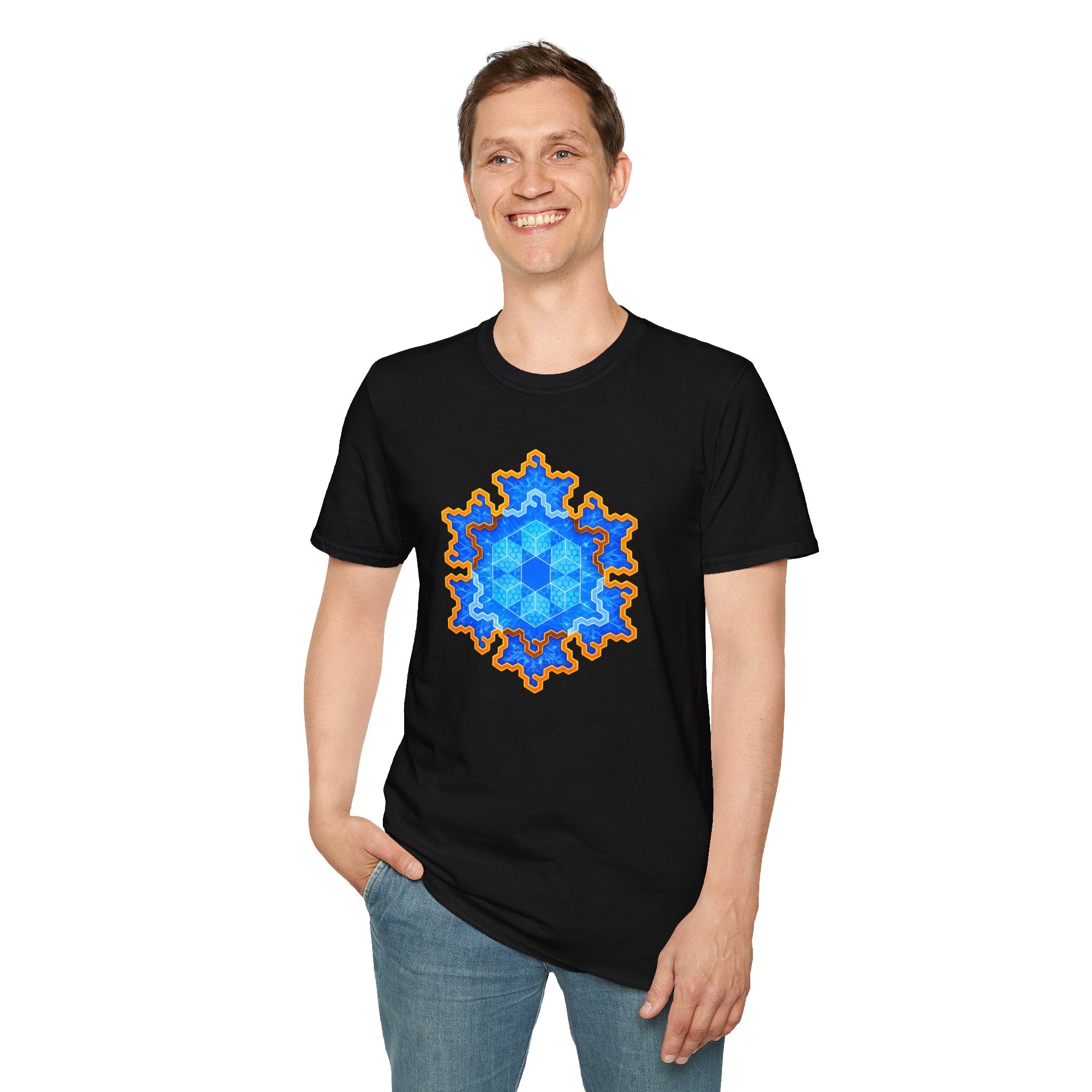Flower Of Life Shirts - Ice And Fire Mandala T-Shirt - Sacred Geometry Graphic Tee