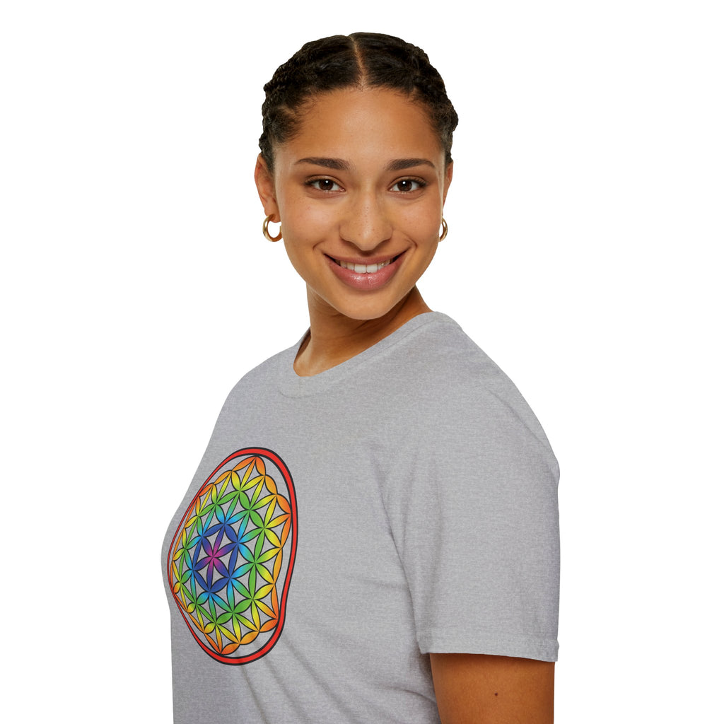 Flower Of Life Shirts Rainbow Mandala T-Shirt - All Our Mandala Are Belong To You — Sacred Geometry Unisex Tee