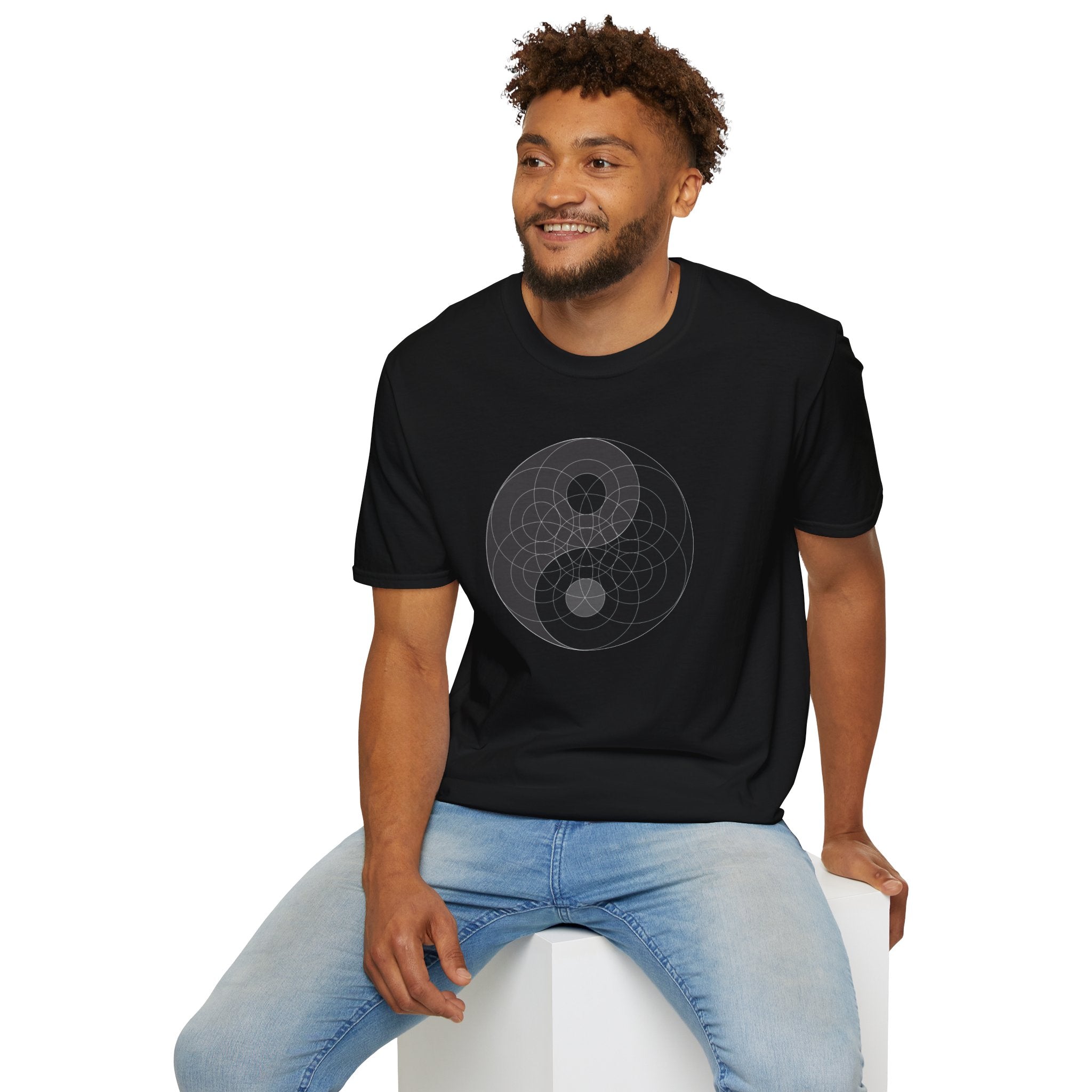Flower Of Life Shirts | 358 Yin Yan Seed Of Life Mandala T-Shirt | Sacred Geometry Graphic Tee