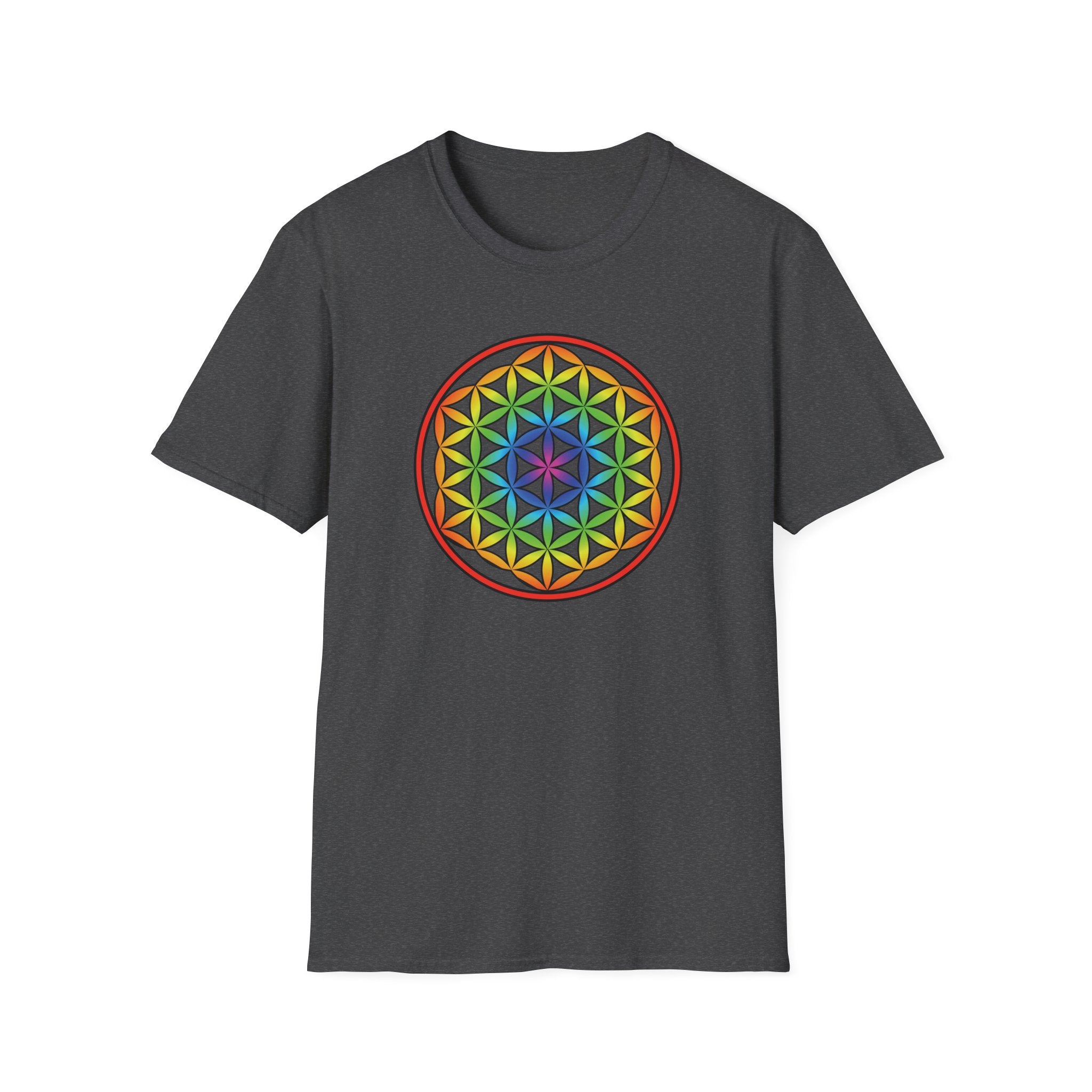 Flower Of Life Shirts Rainbow Mandala T-Shirt - All Our Mandala Are Belong To You — Sacred Geometry Unisex Tee