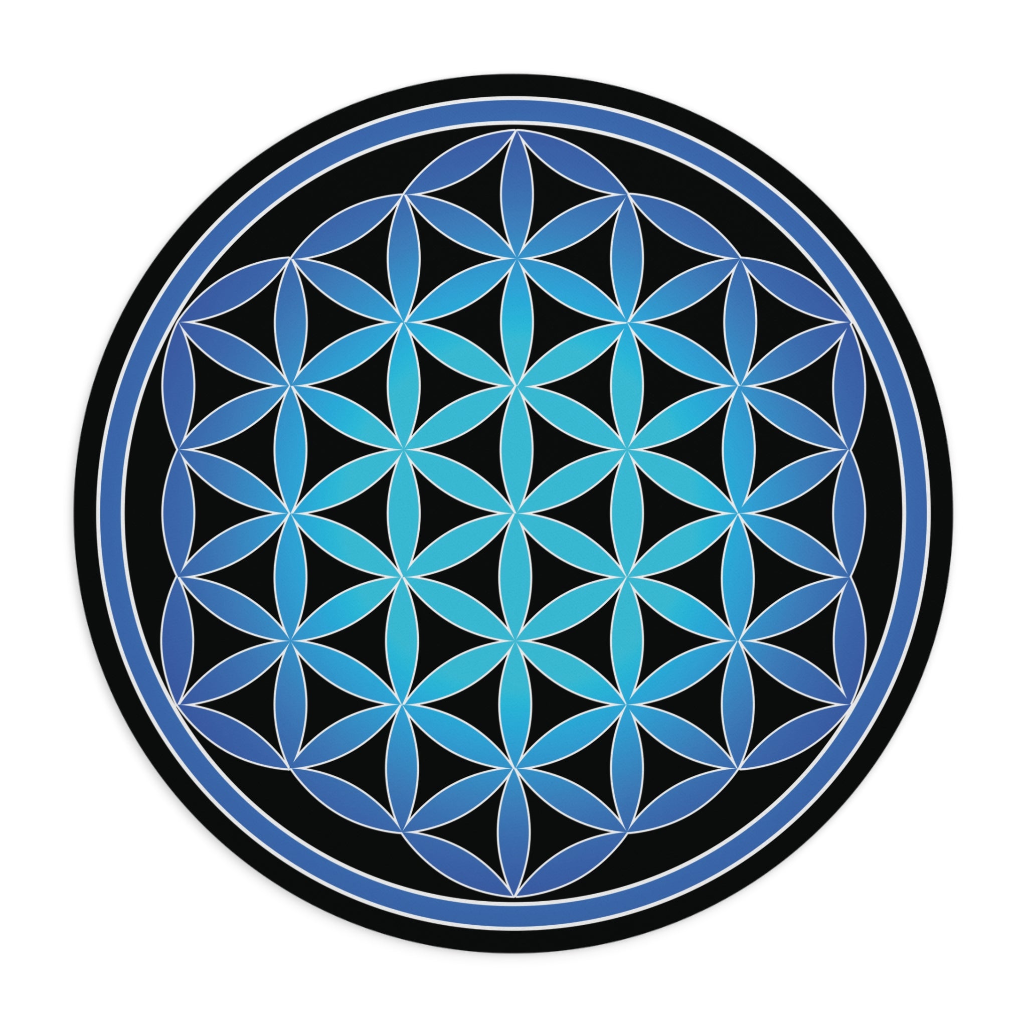 Blue Flower Of Life Mandala Mouse Pad