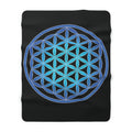 60"x80" Blue Flower of Life Sherpa Blanket