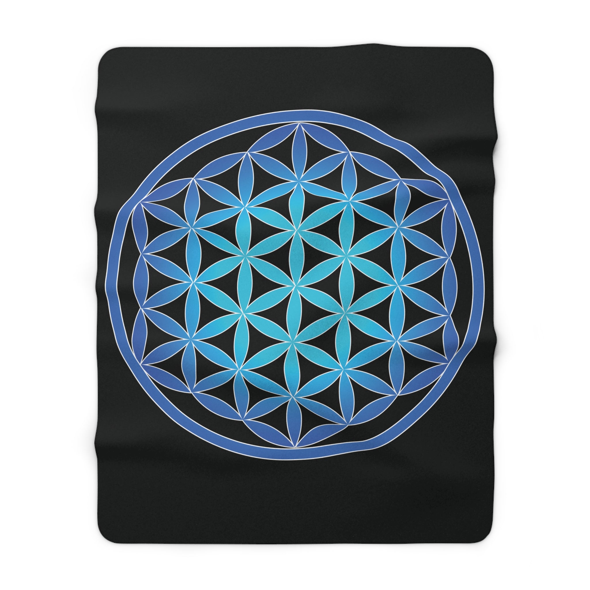 60"x80" Blue Flower of Life Sherpa Blanket