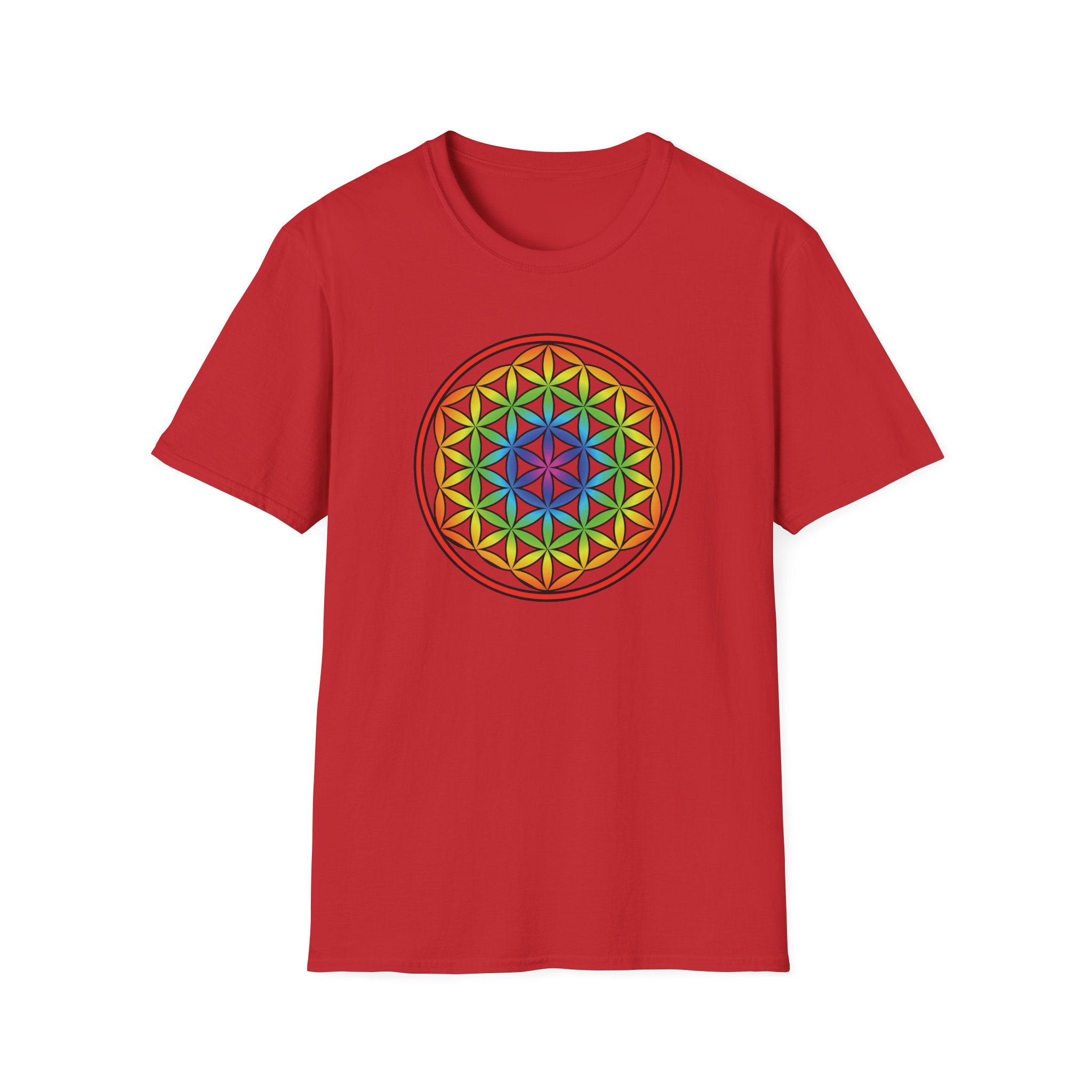 Flower Of Life Shirts Rainbow Mandala T-Shirt - All Our Mandala Are Belong To You — Sacred Geometry Unisex Tee