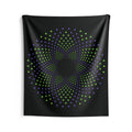 68"x80" Green Purple Spiral Dot Matrix Vortex - Geometric Sacred Geometry Tapestry for Meditation & Home Decor