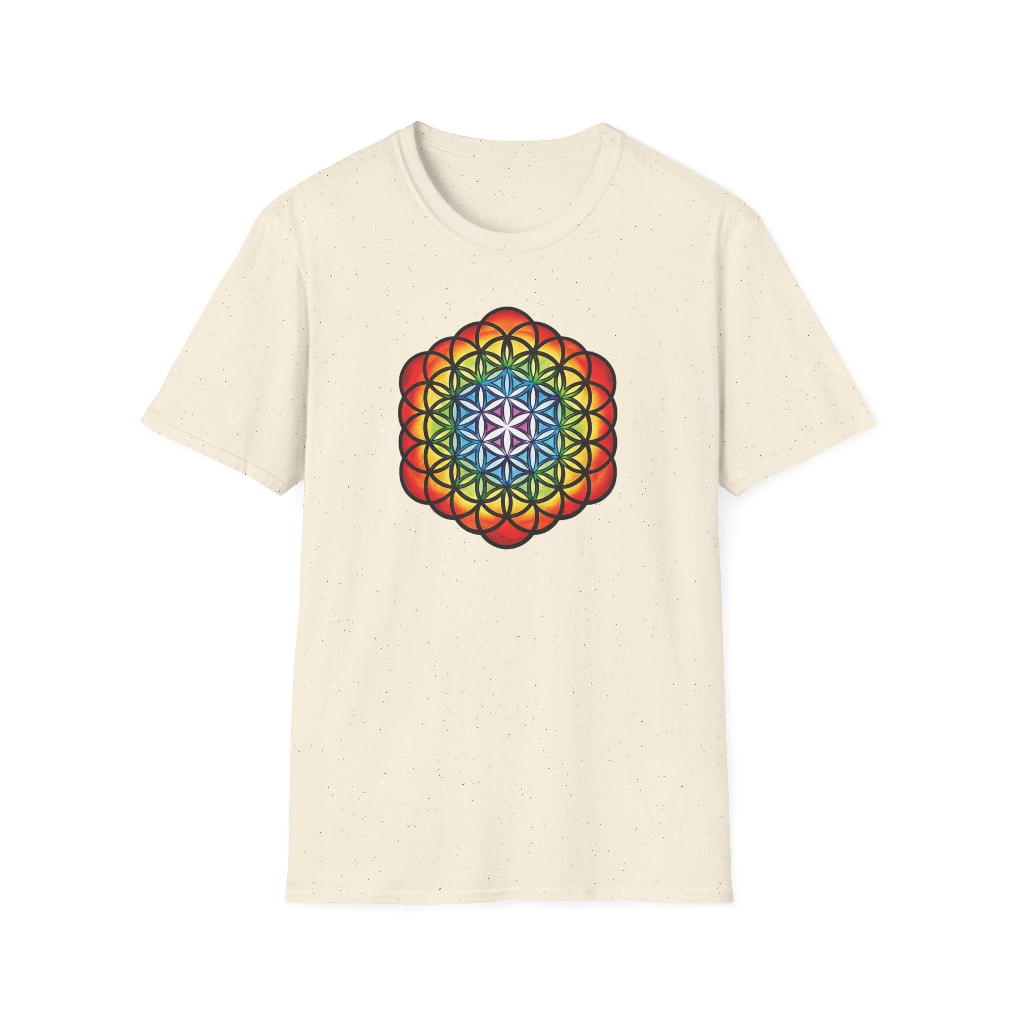 Flower of Life Shirts - Metatron's Cube T-Shirt - Lotus Rainbow Chakra Mandala Tee
