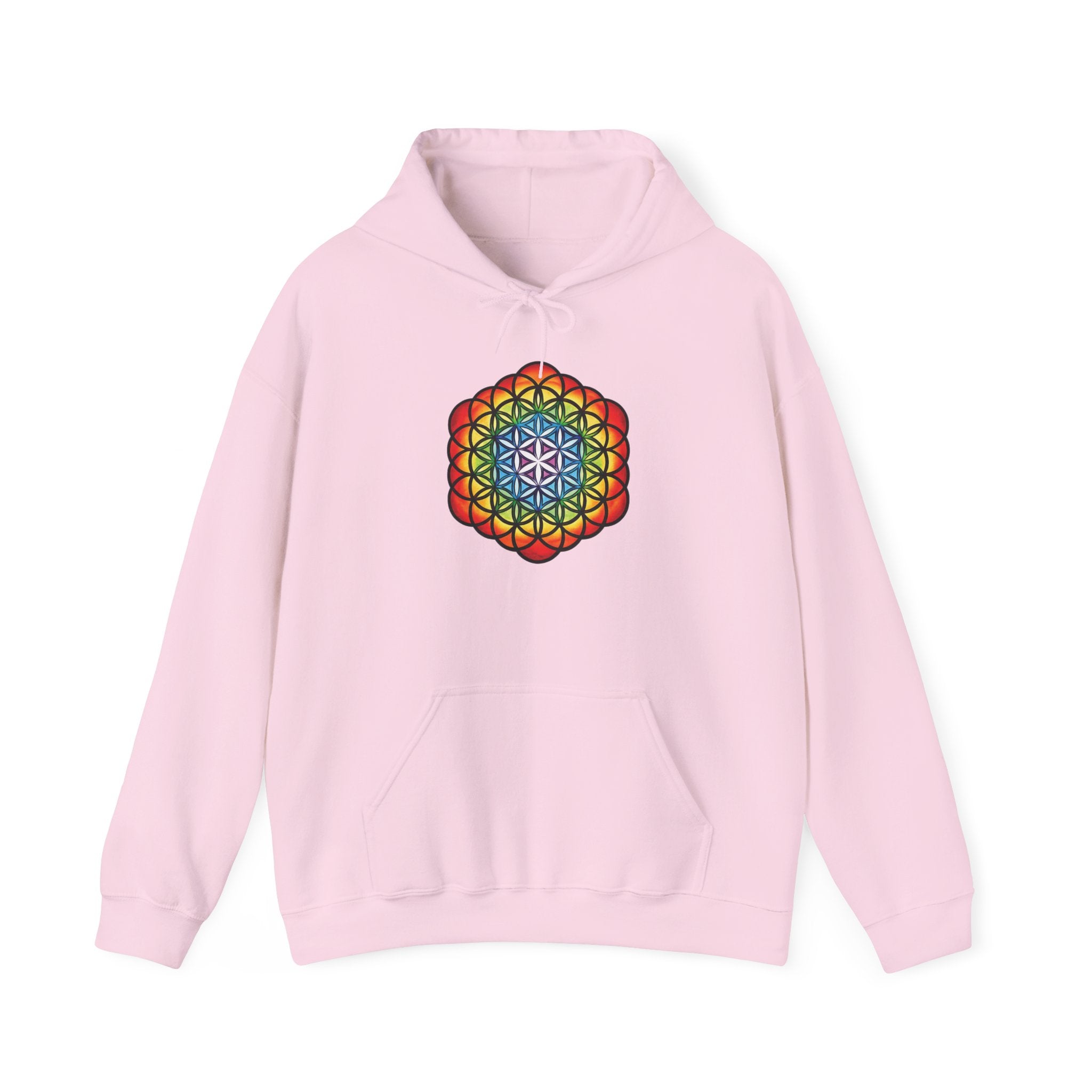 Flower of Life Hoodie Metratron's Cube — Lotus Rainbow Sacred Geometry Pullover