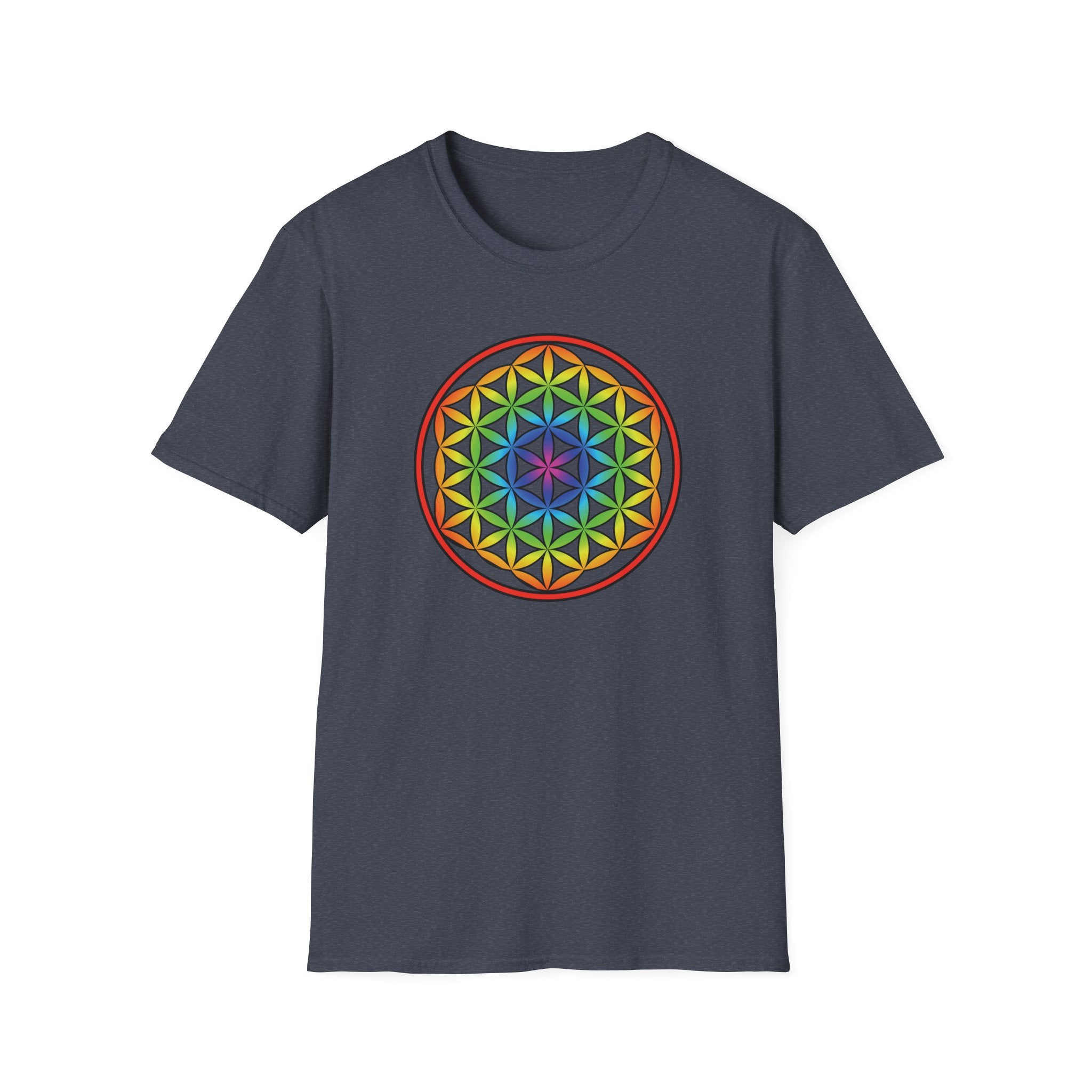 Flower Of Life Shirts Rainbow Mandala T-Shirt - All Our Mandala Are Belong To You — Sacred Geometry Unisex Tee