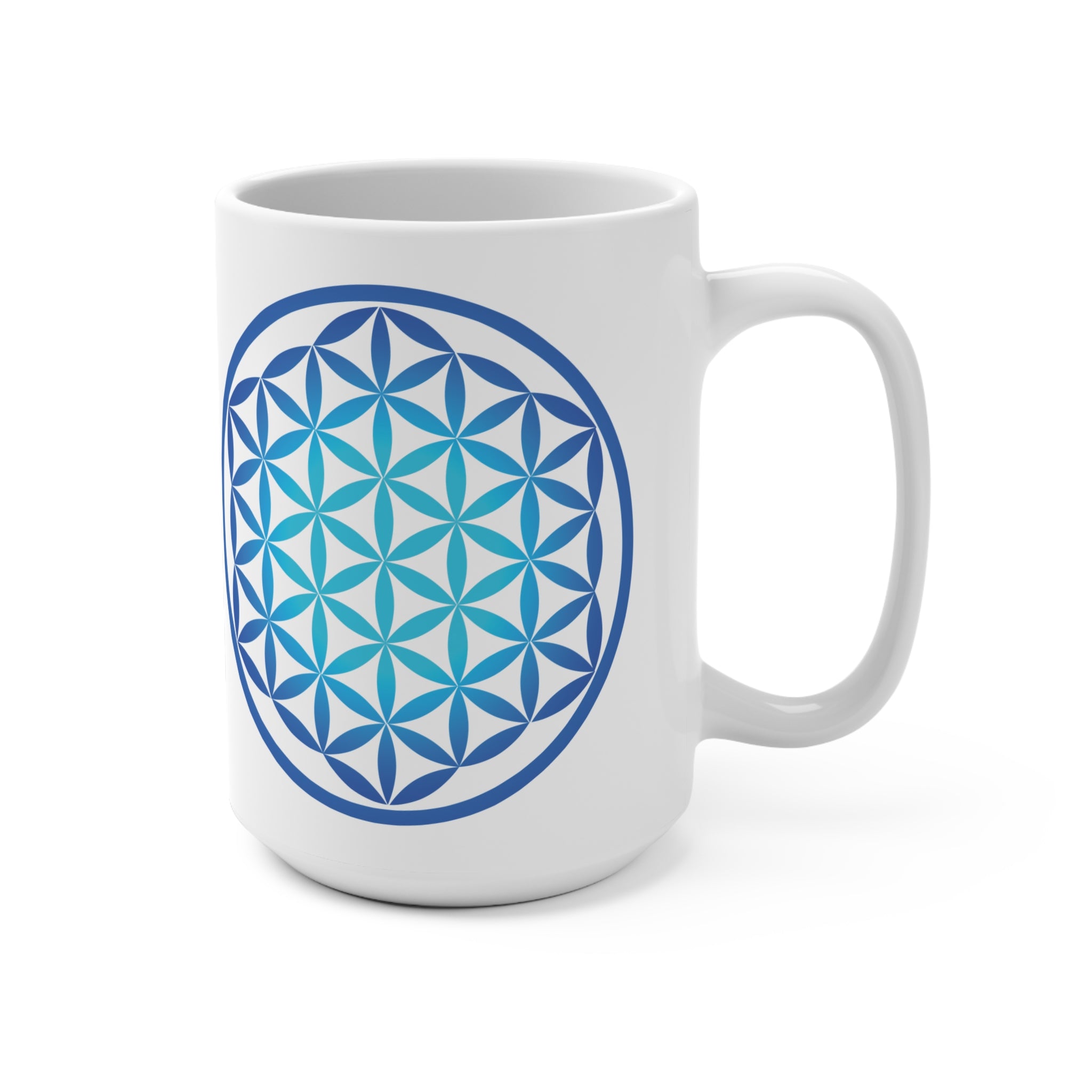 Blue Blue Flower Of Life Mug 15oz
