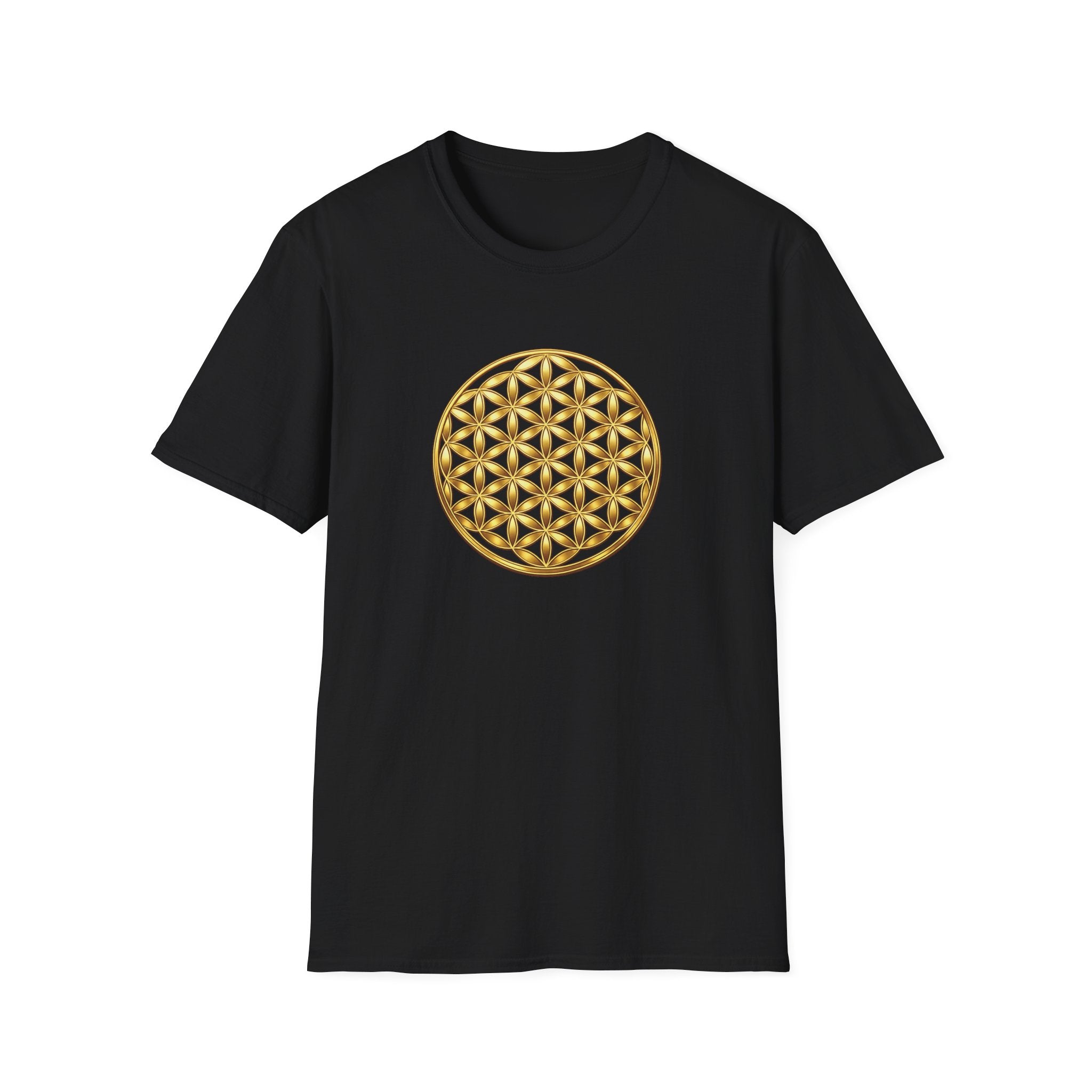 Flower Of Life Shirts - Golden Flower Of Life Mandala — Sacred Geometry Graphic Tee
