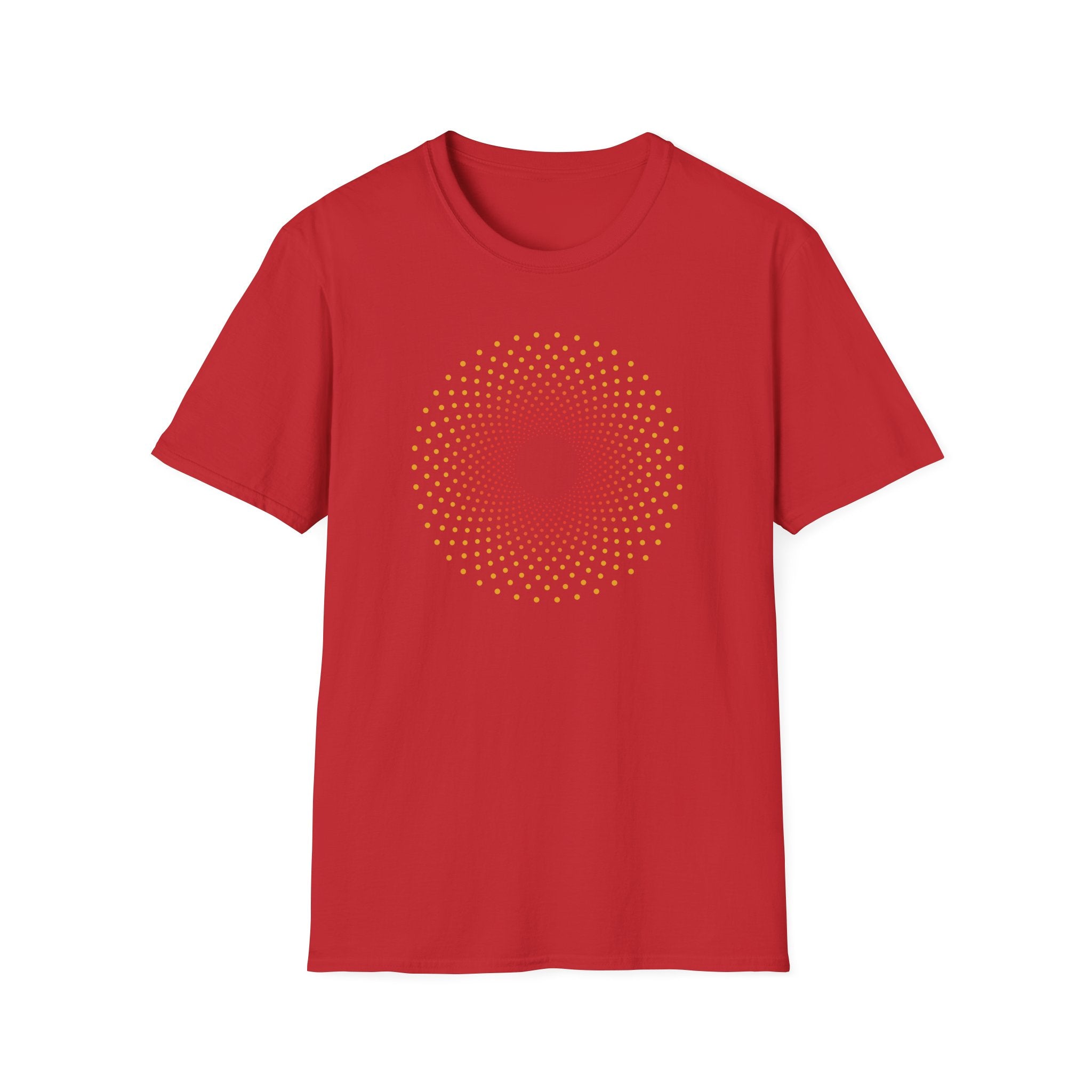 The Sun Here It Comes Dot Matrix Mandala T-Shirt — Geometric Celtic Knot Graphic Tee