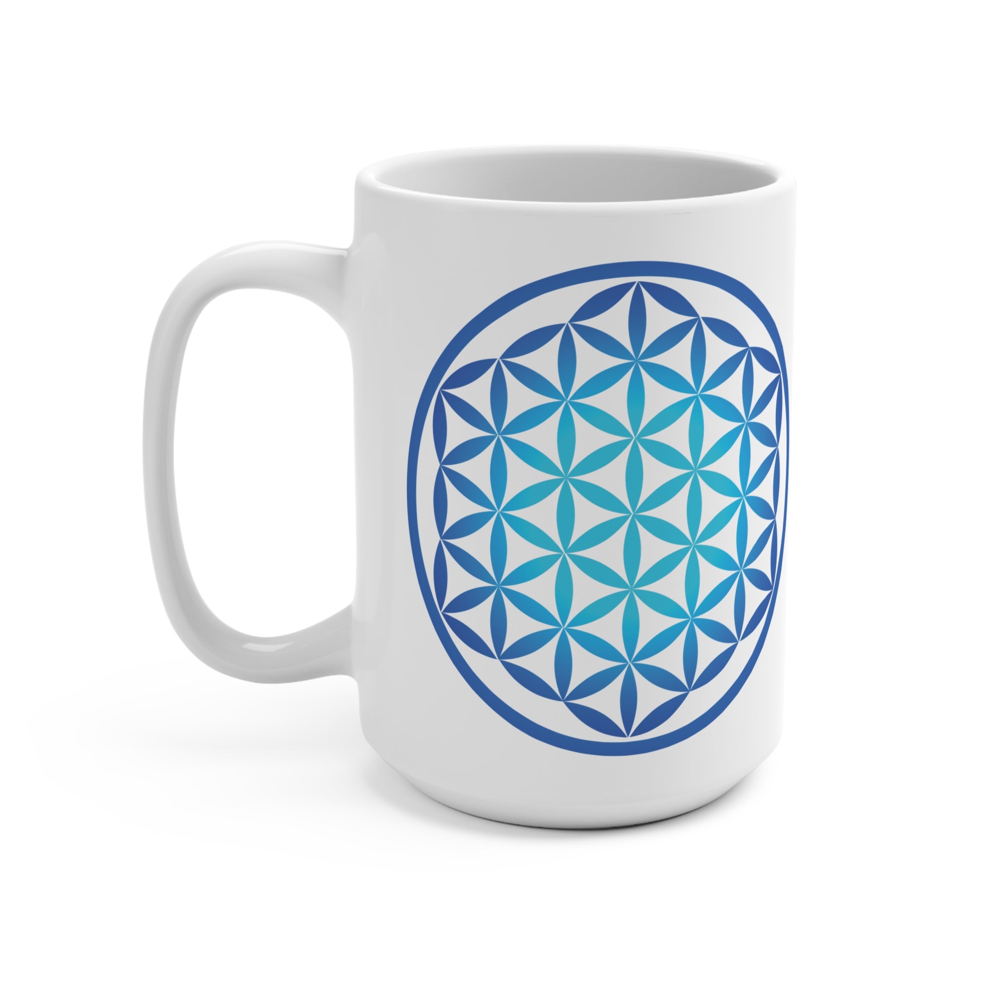 Blue Blue Flower Of Life Mug 15oz