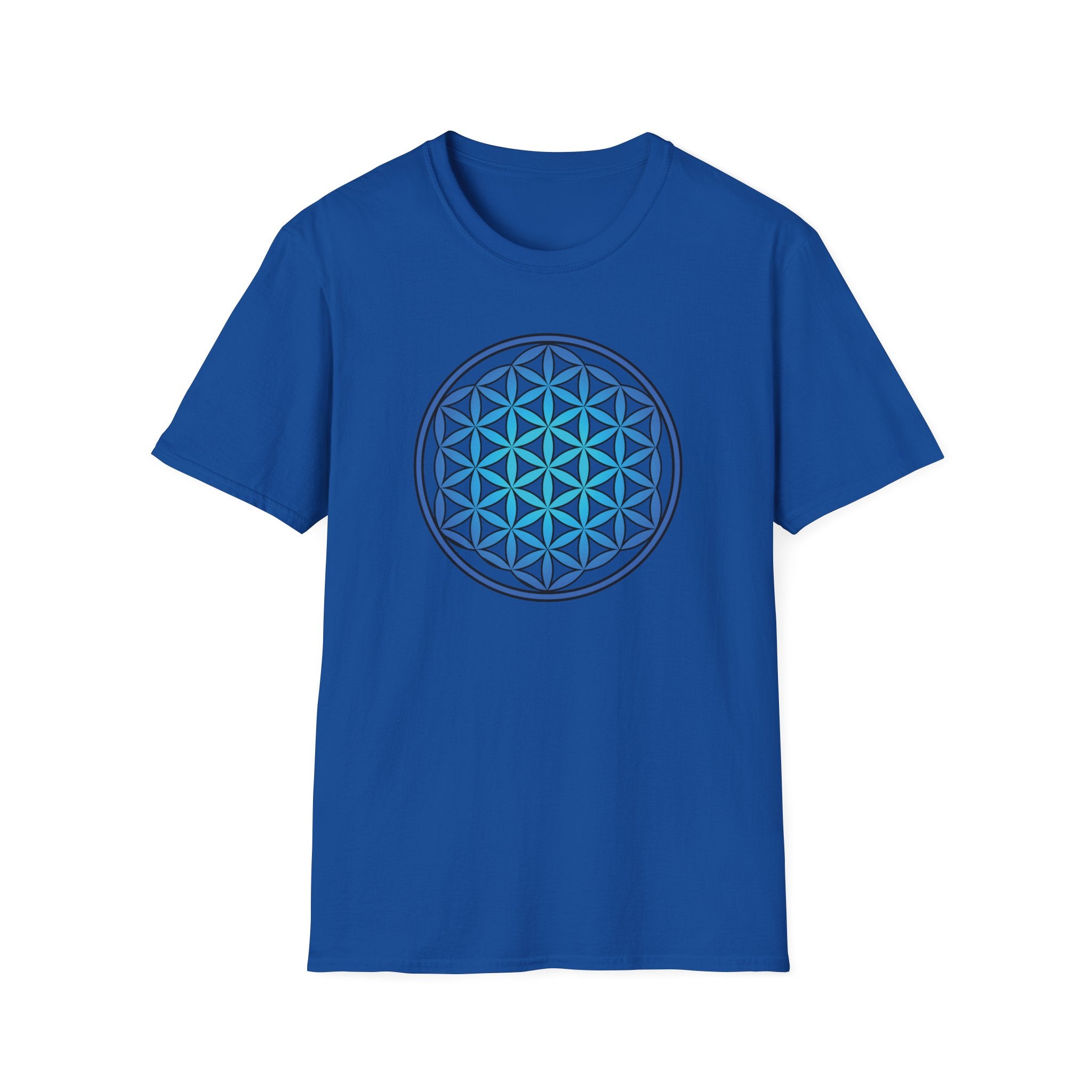 Flower Of Life Shirts - Blue Blue Mandala T‑Shirt — Sacred Geometry Unisex Tee
