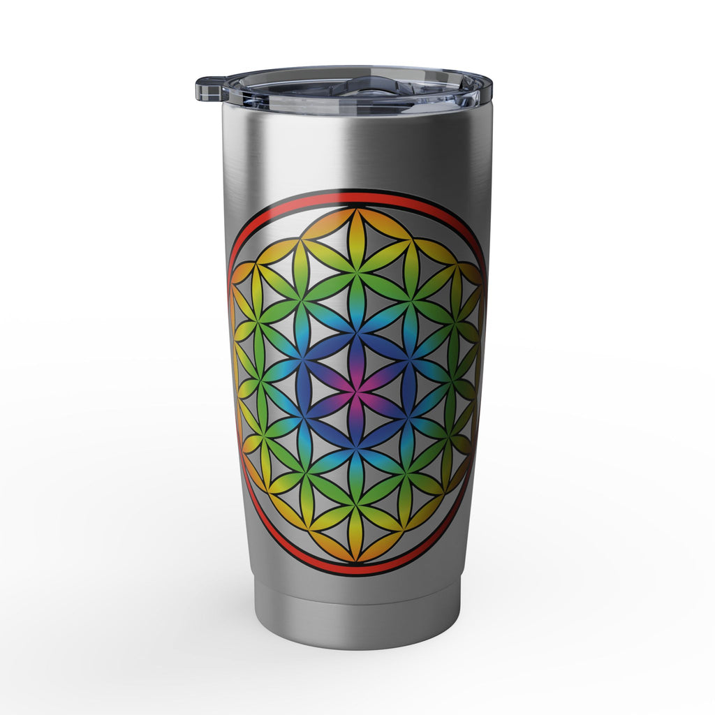 Vagabond 20oz Stainless Tumbler — Travel Thermos with Flower Of Life Pattern
