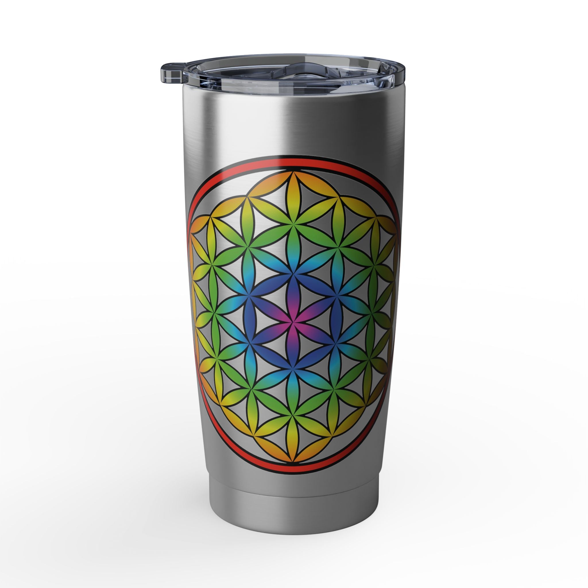 Vagabond 20oz Stainless Tumbler — Travel Thermos with Flower Of Life Pattern