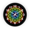 Rainbow Flower of Life Wall Clock — Geometric Sacred Geometry Clock