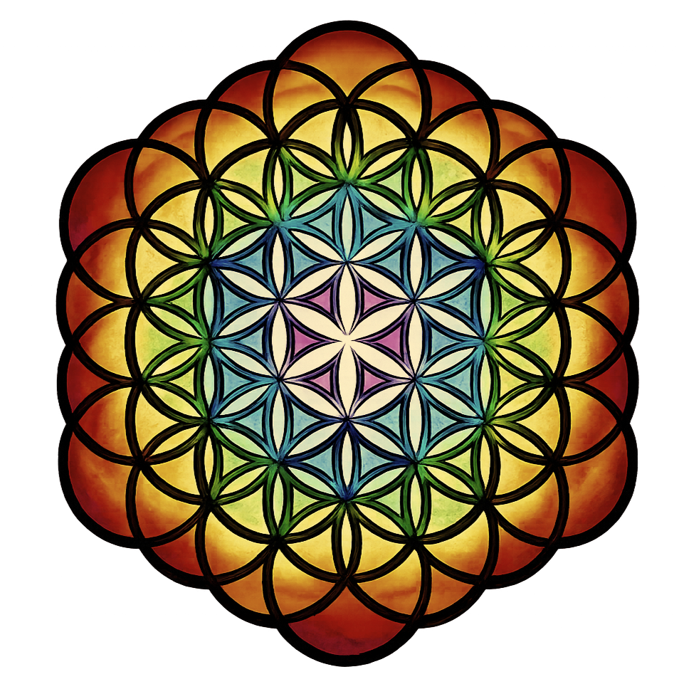 Flower of Life Tinted Mandala T-Shirt — Sacred Geometry Unisex Tee