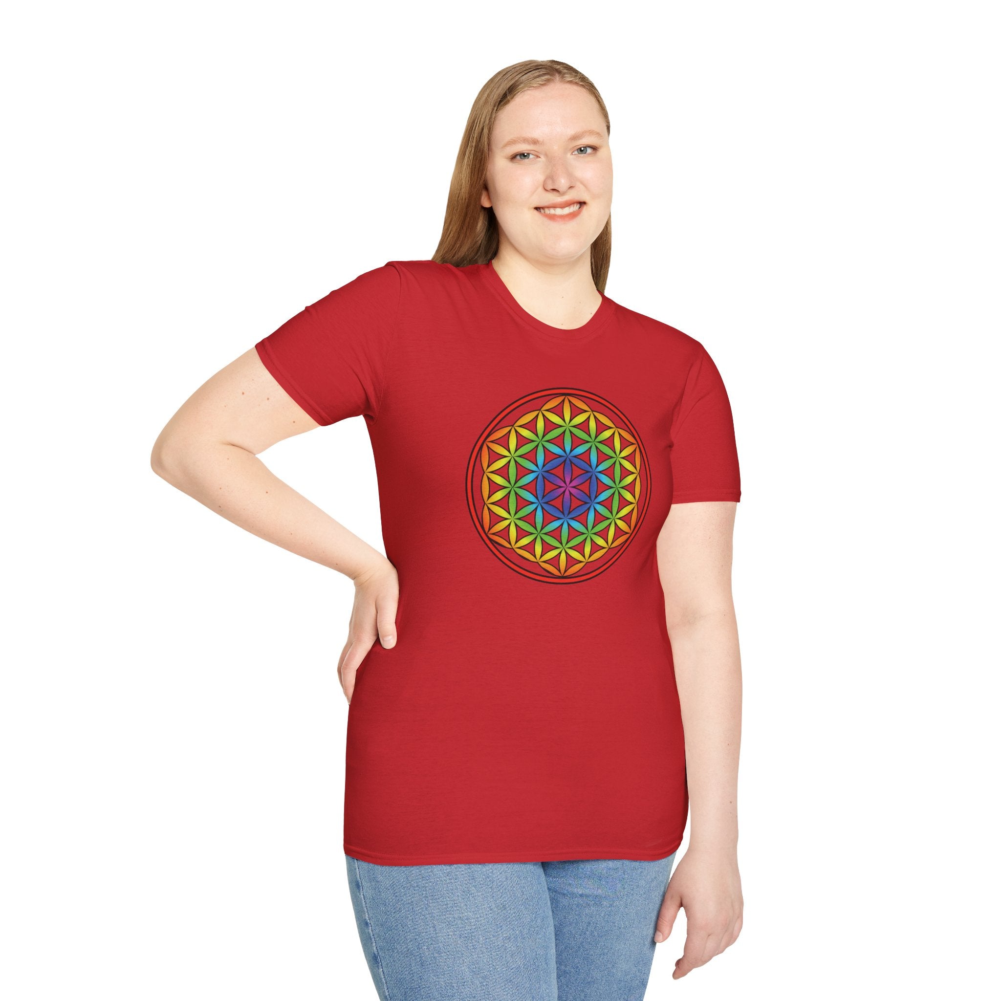 Flower Of Life Shirts Rainbow Mandala T-Shirt - All Our Mandala Are Belong To You — Sacred Geometry Unisex Tee