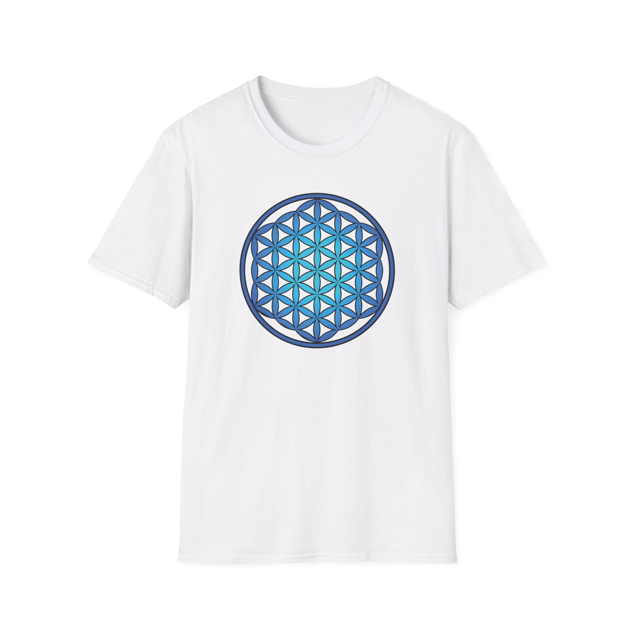 Flower Of Life Shirts - Blue Blue Mandala T‑Shirt — Sacred Geometry Unisex Tee