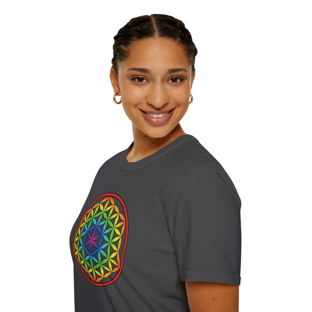 Flower Of Life Shirts Rainbow Mandala T-Shirt - All Our Mandala Are Belong To You — Sacred Geometry Unisex Tee
