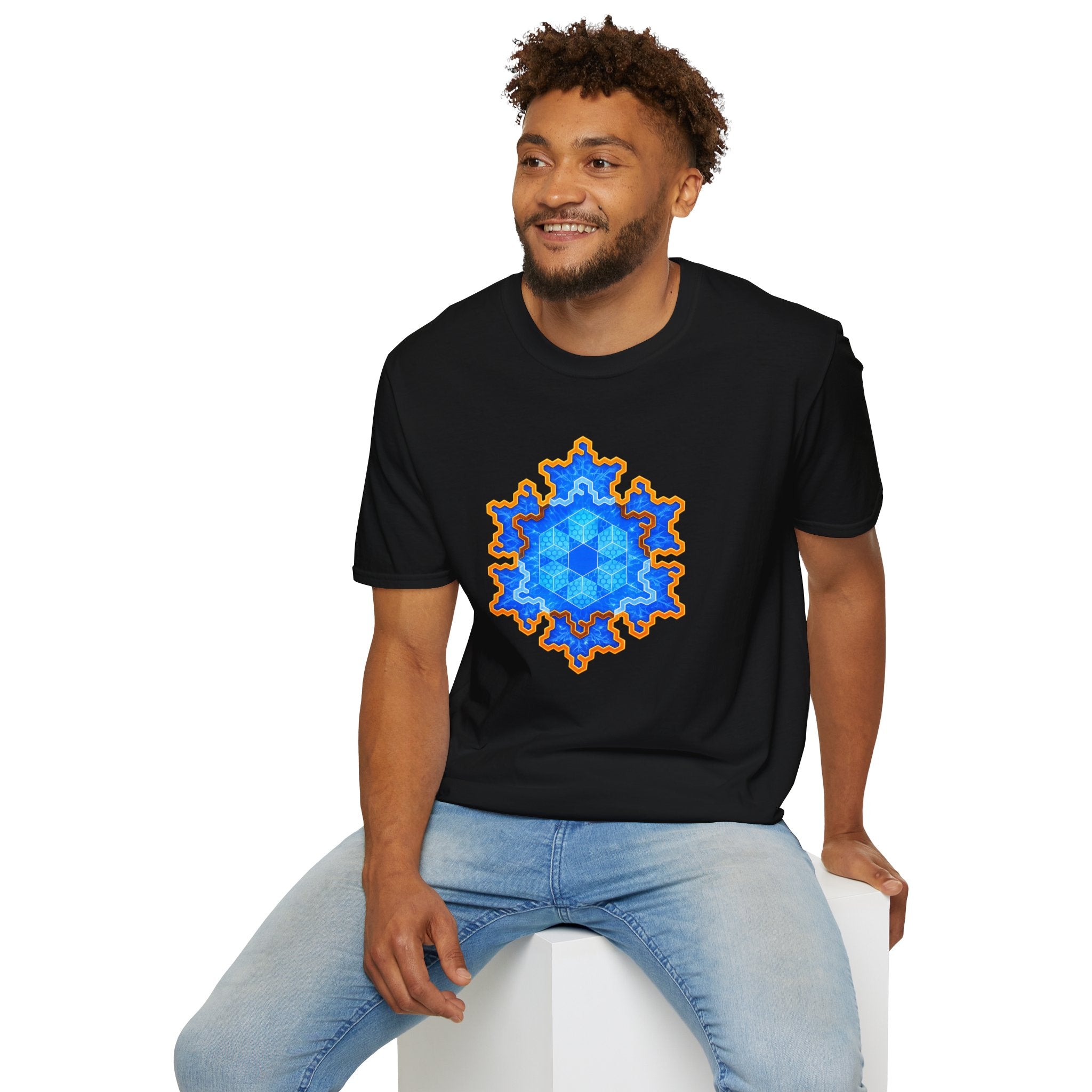 Flower Of Life Shirts - Ice And Fire Mandala T-Shirt - Sacred Geometry Graphic Tee