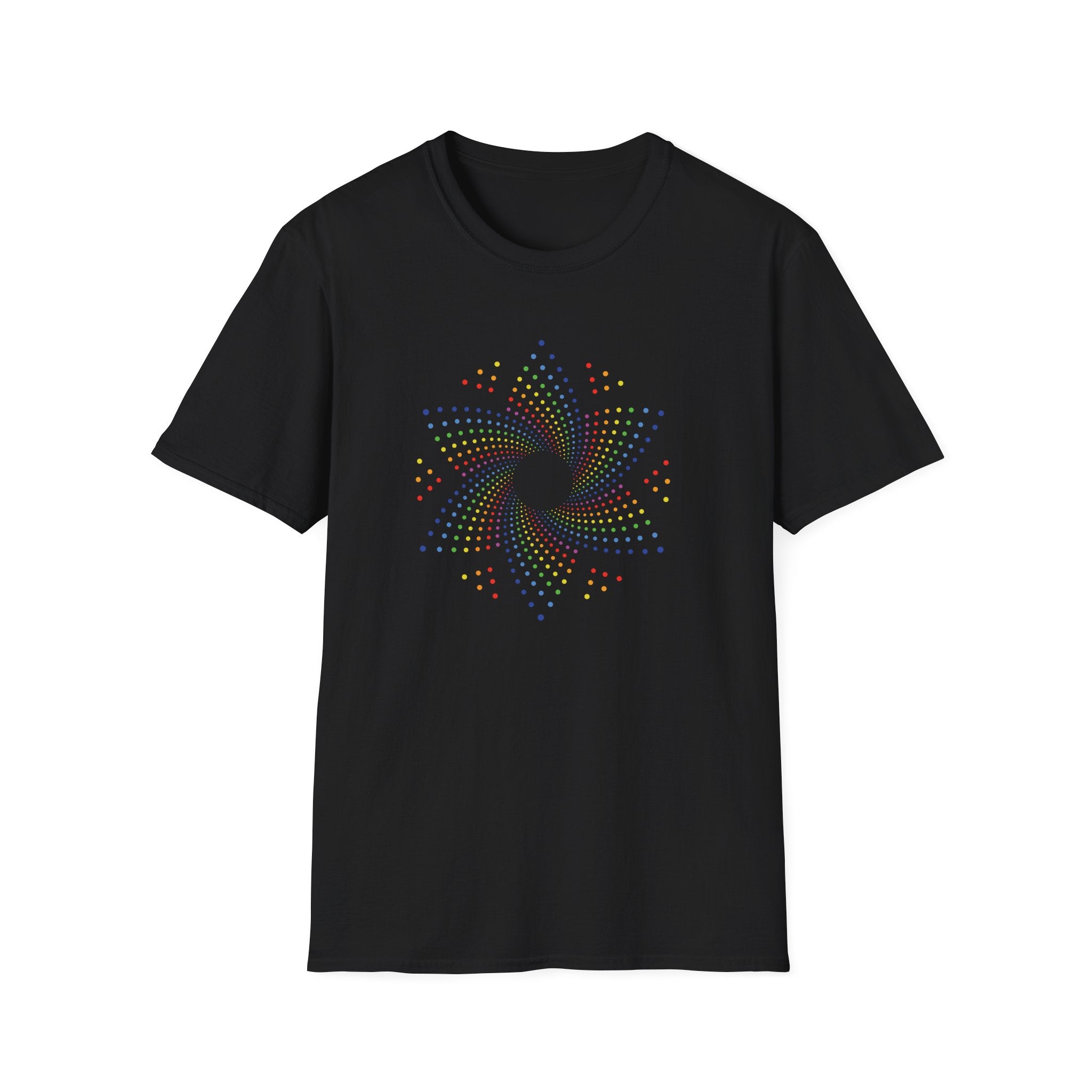 Flower Of Life Shirts - Rainbow Star Dot Matrix Mandala T-Shirt — Sacred Geometry Graphic Tee