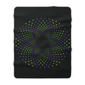 60"x80" Green & Purple Spiral Dot Matrix Vortex - Sacred Geometry Mandala Sherpa Blanket