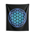 68"x80" Flower of Life Wall Tapestry — Blue Geometric Sacred Geometry Tapestry for Meditation & Home Decor