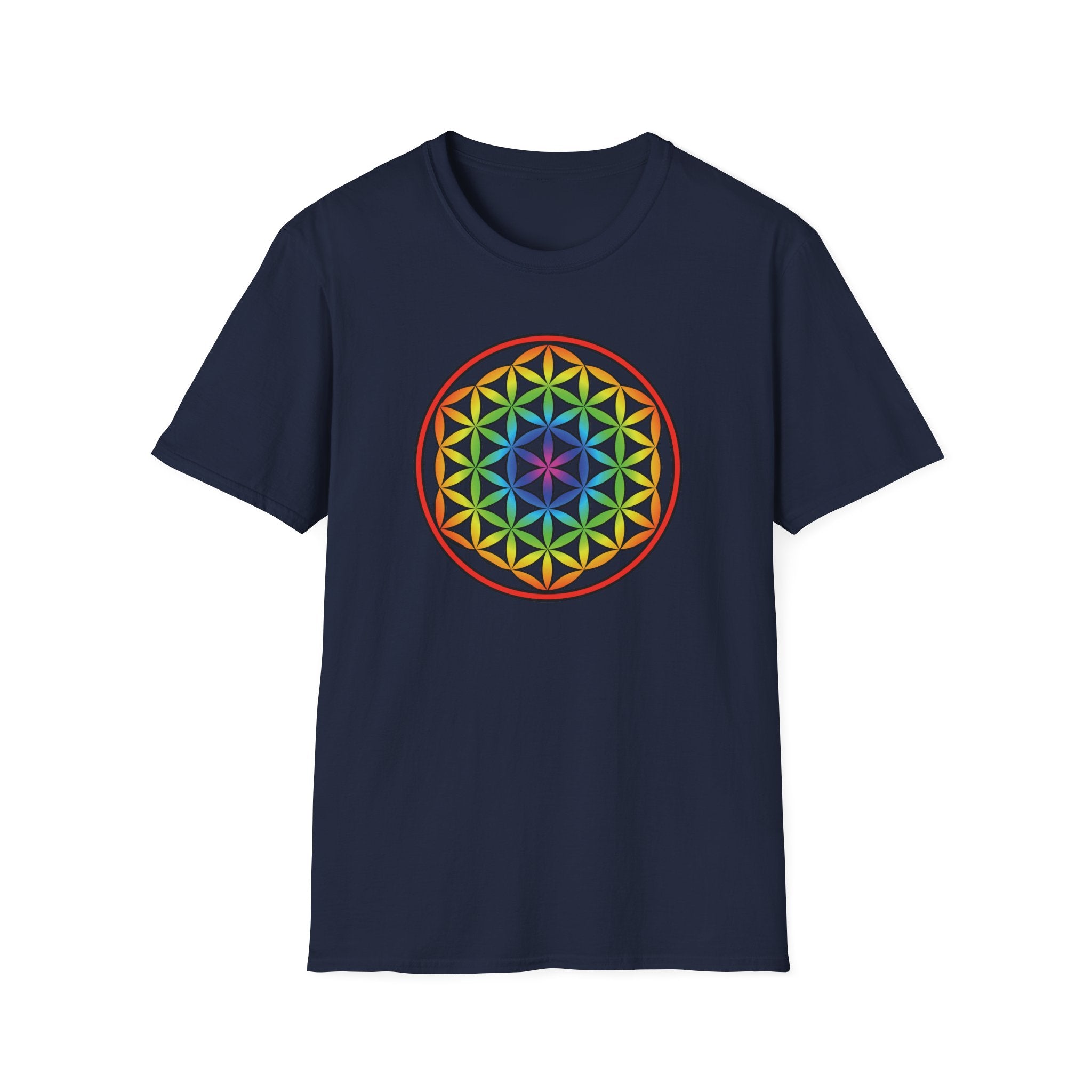 Flower Of Life Shirts Rainbow Mandala T-Shirt - All Our Mandala Are Belong To You — Sacred Geometry Unisex Tee
