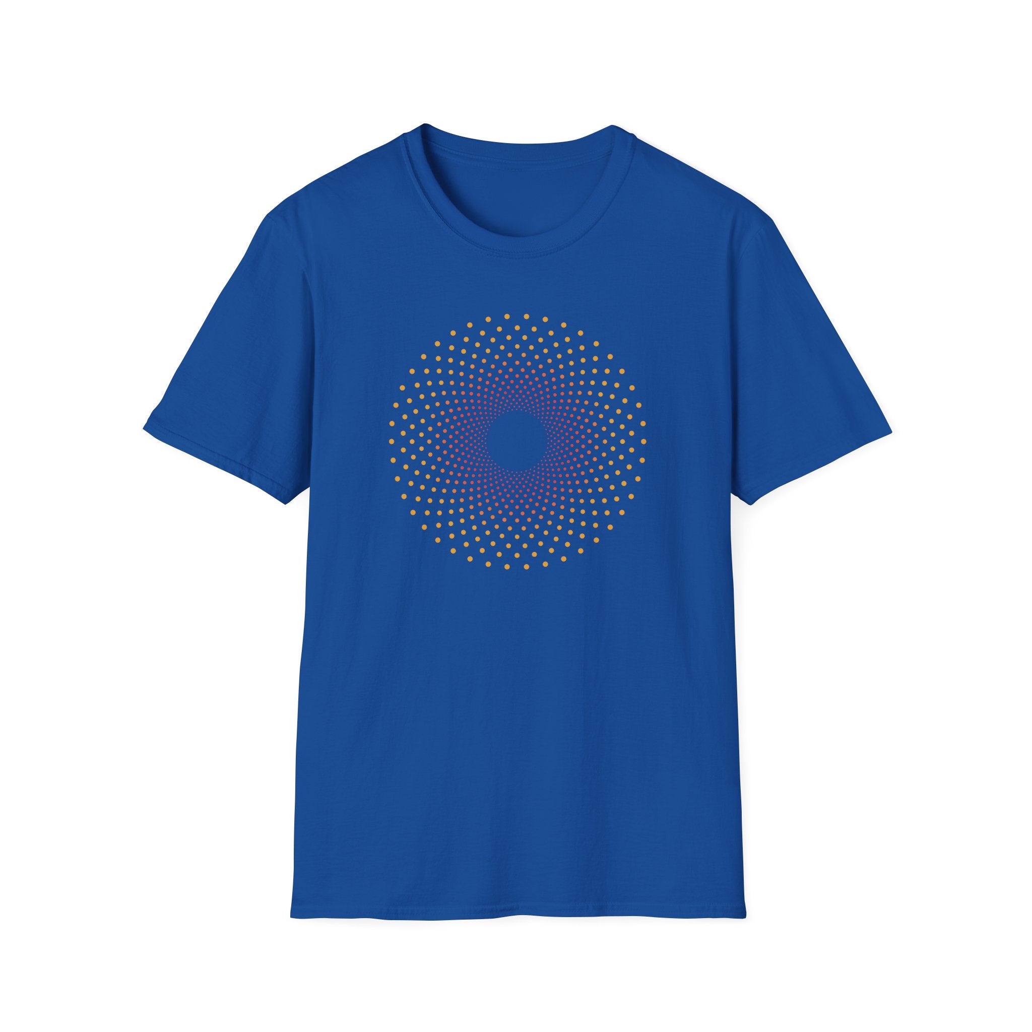 The Sun Here It Comes Dot Matrix Mandala T-Shirt — Geometric Celtic Knot Graphic Tee