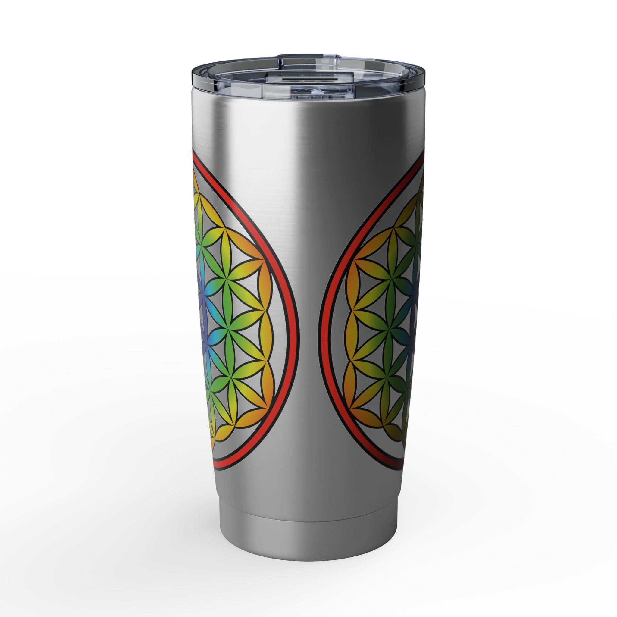 Vagabond 20oz Stainless Tumbler — Travel Thermos with Flower Of Life Pattern