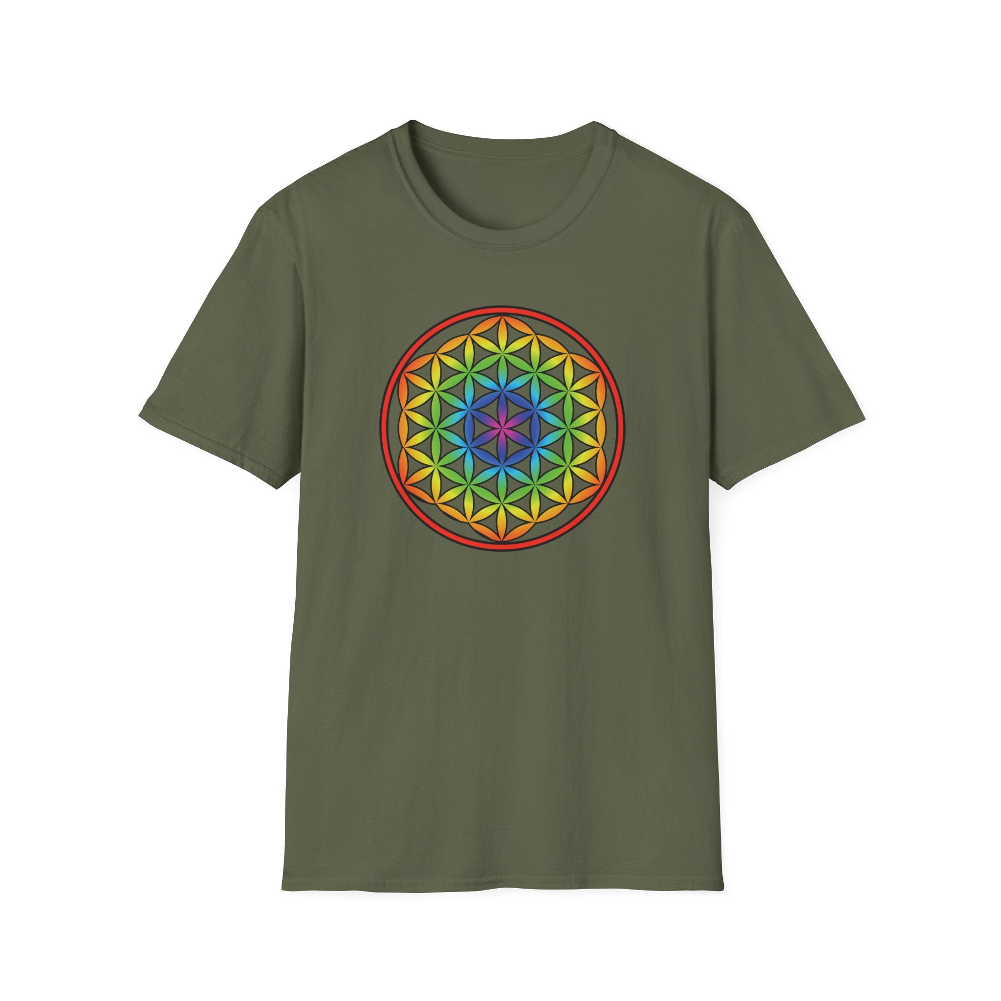 Flower Of Life Shirts Rainbow Mandala T-Shirt - All Our Mandala Are Belong To You — Sacred Geometry Unisex Tee