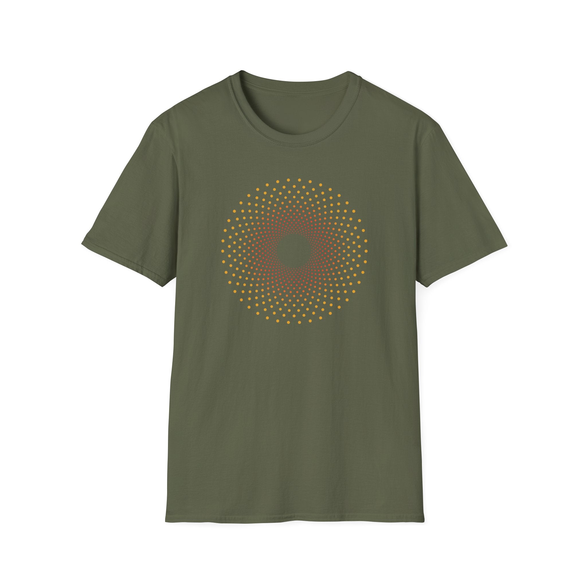 The Sun Here It Comes Dot Matrix Mandala T-Shirt — Geometric Celtic Knot Graphic Tee