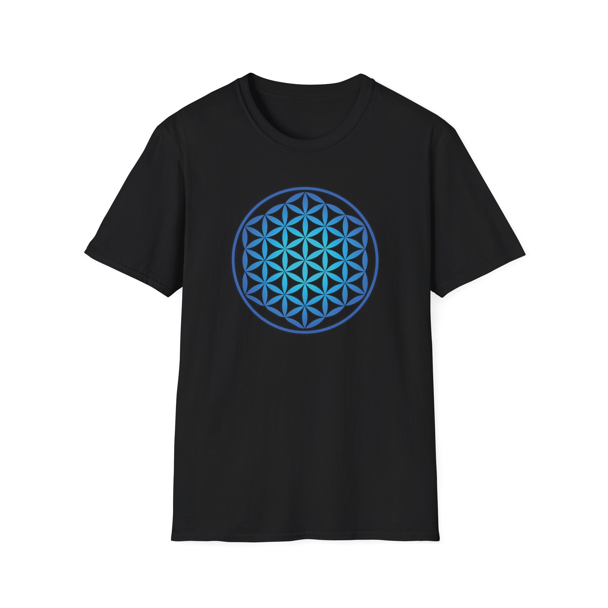 Flower Of Life Shirts - Blue Blue Mandala T‑Shirt — Sacred Geometry Unisex Tee