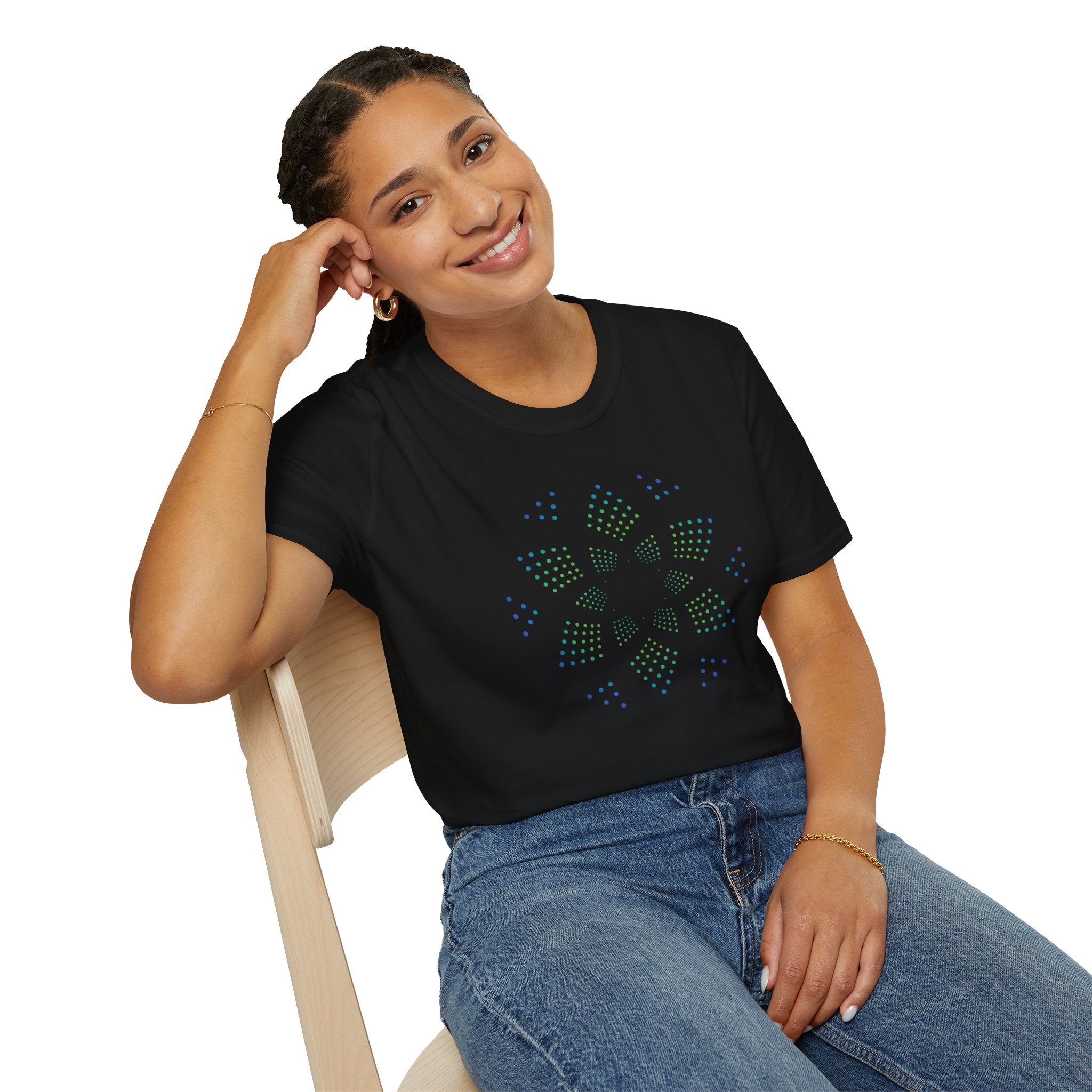 Flower Of Life Shirts - Green Purple Dot Matrix Mandala T-Shirt — Sacred Geometry Graphic Tee