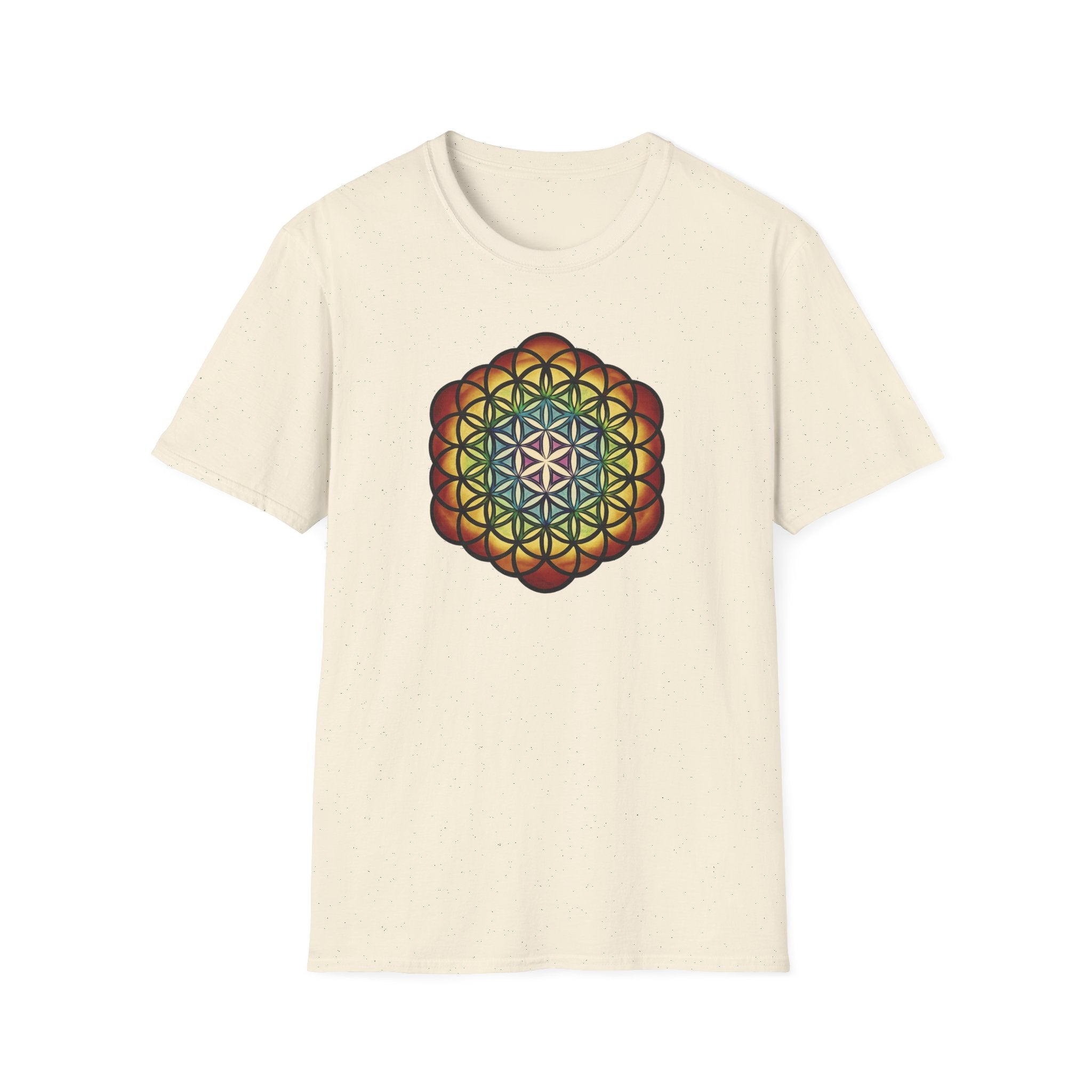 Flower of Life Tinted Mandala T-Shirt — Sacred Geometry Unisex Tee