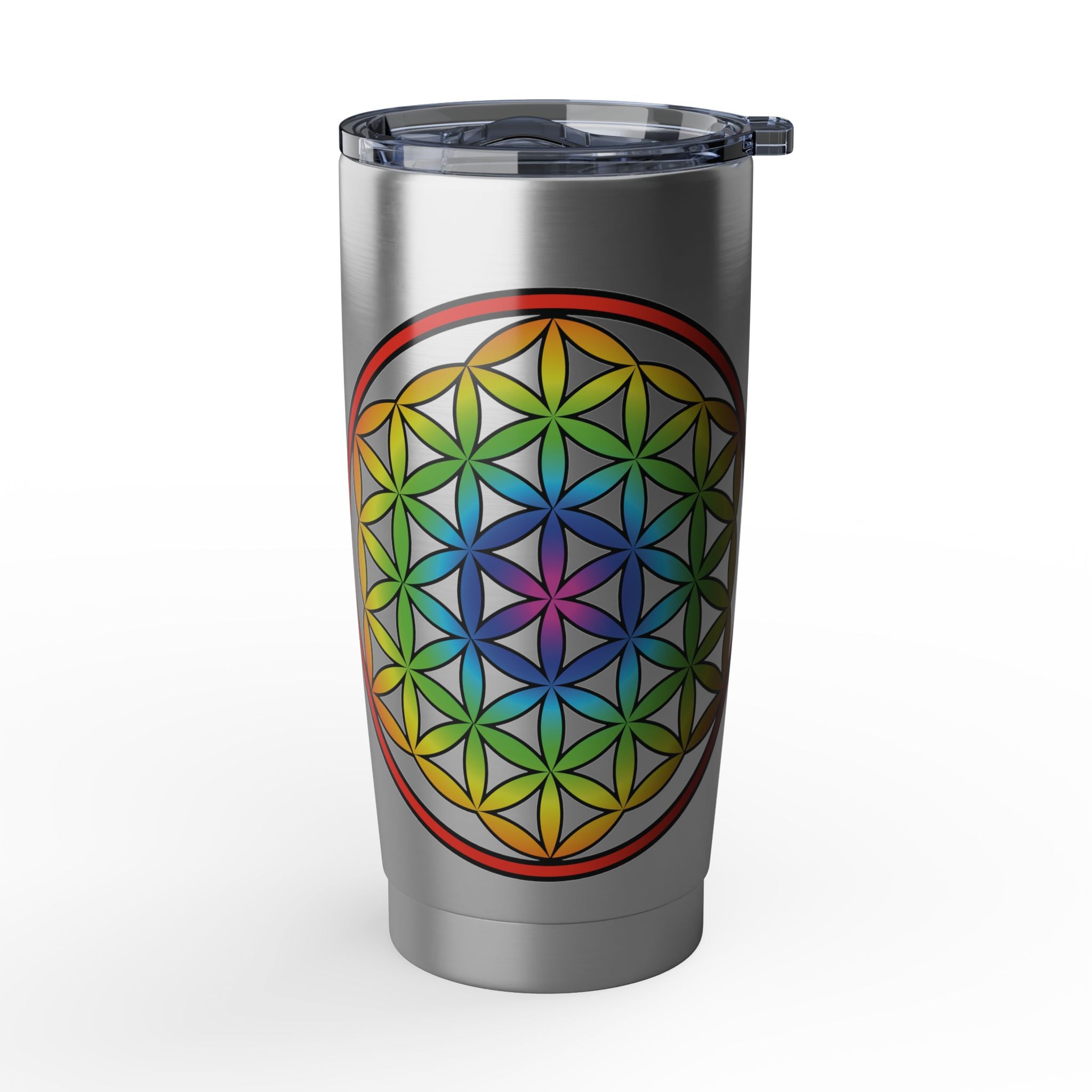 Vagabond 20oz Stainless Tumbler — Travel Thermos with Flower Of Life Pattern