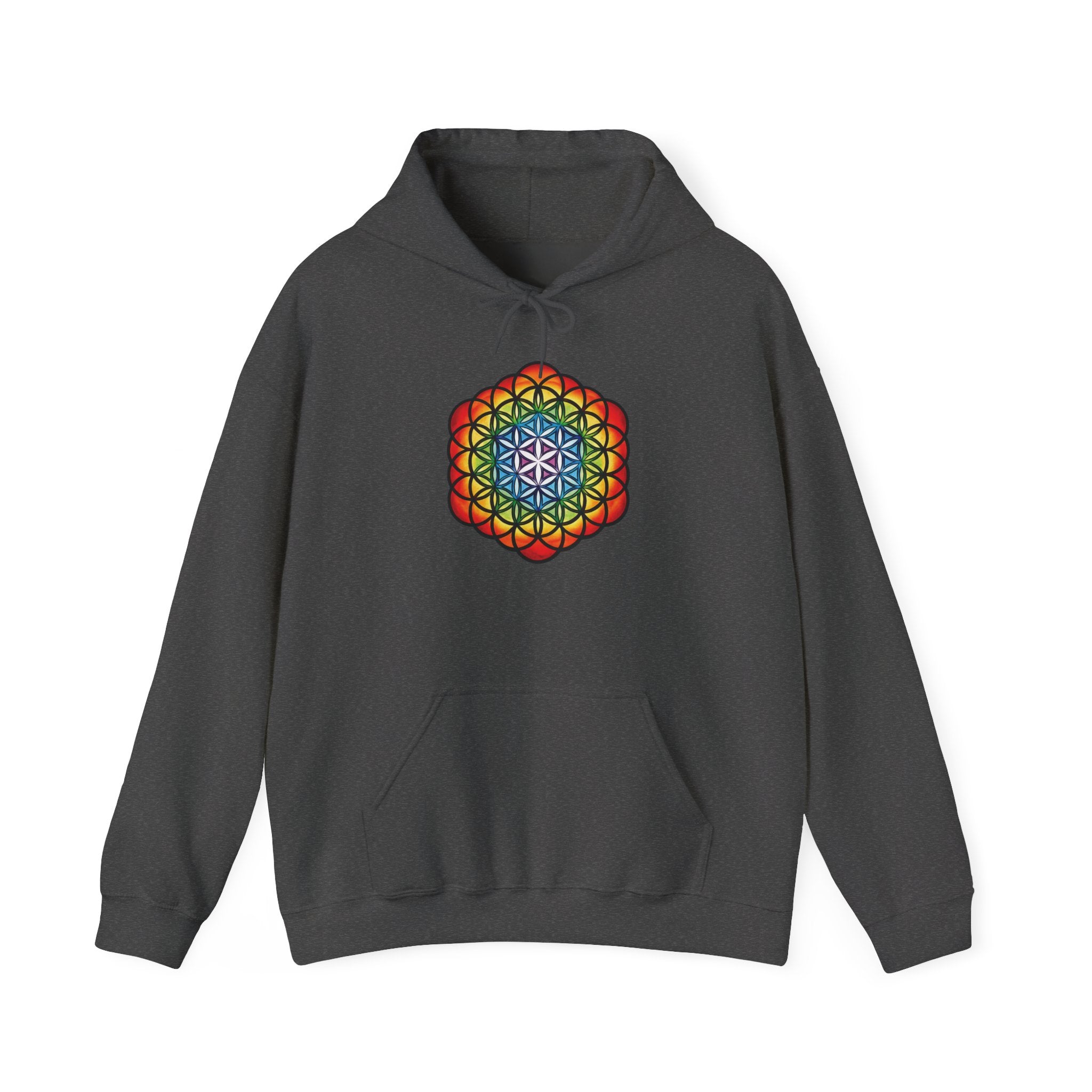 Flower of Life Hoodie Metratron's Cube — Lotus Rainbow Sacred Geometry Pullover