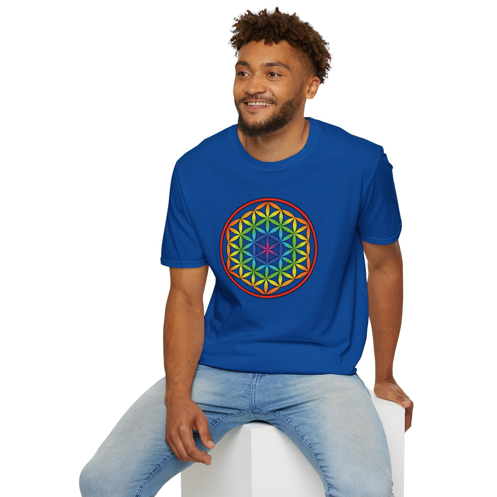 Flower Of Life Shirts Rainbow Mandala T-Shirt - All Our Mandala Are Belong To You — Sacred Geometry Unisex Tee