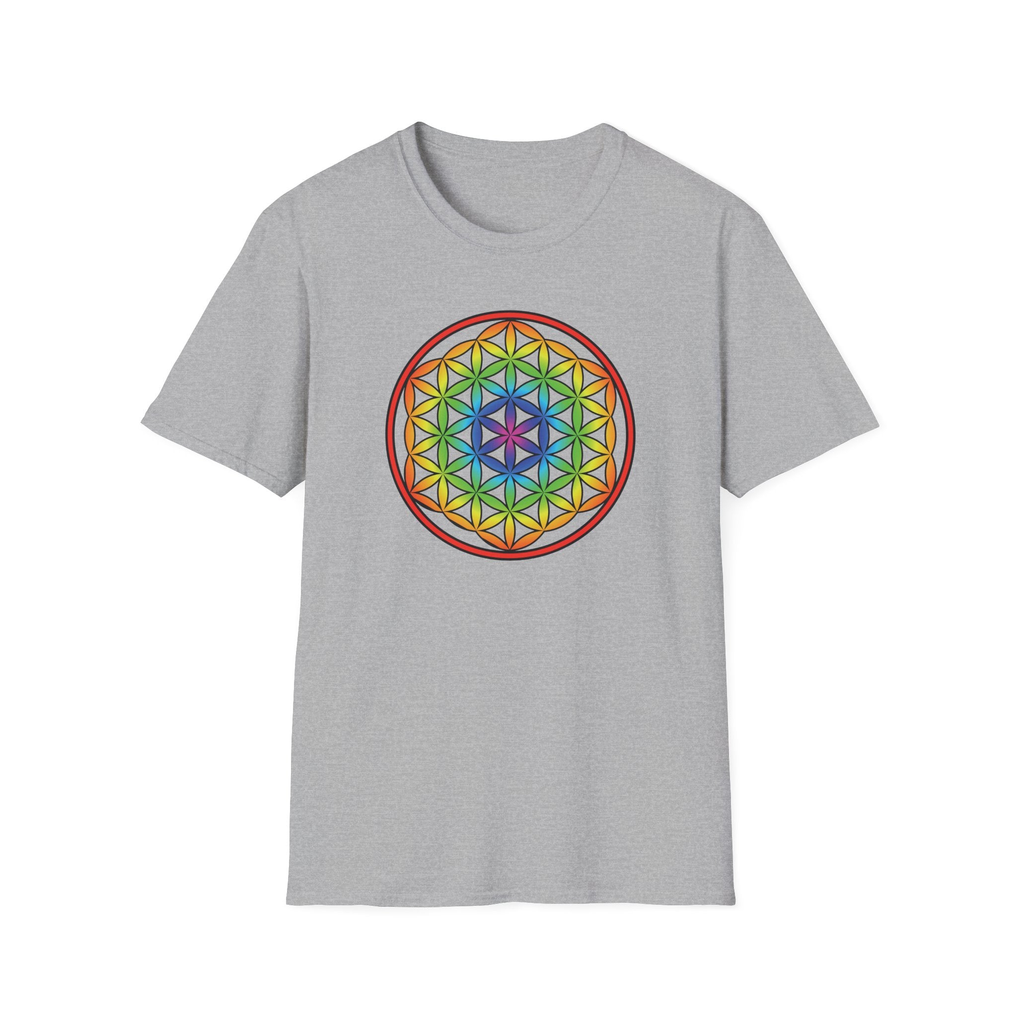 Flower Of Life Shirts Rainbow Mandala T-Shirt - All Our Mandala Are Belong To You — Sacred Geometry Unisex Tee
