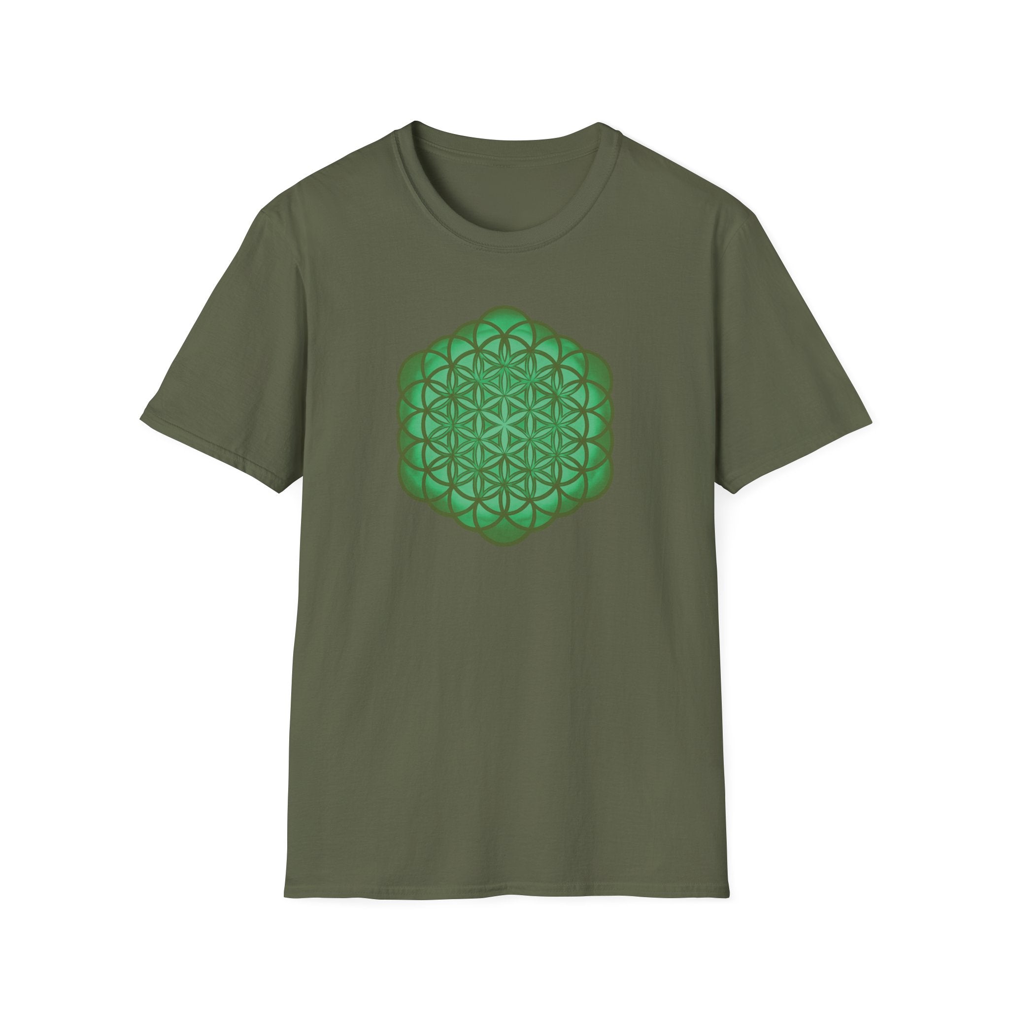 EMERALD EDITION SHIPS TO YOUR DOOR BY ST. PATRICK'S DAY! - Flower of Life Heart Chakra T-Shirt — Lotus Mandala Unisex Tee