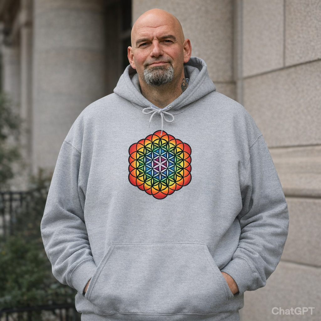 Flower of Life Hoodie Metratron's Cube — Lotus Rainbow Sacred Geometry Pullover