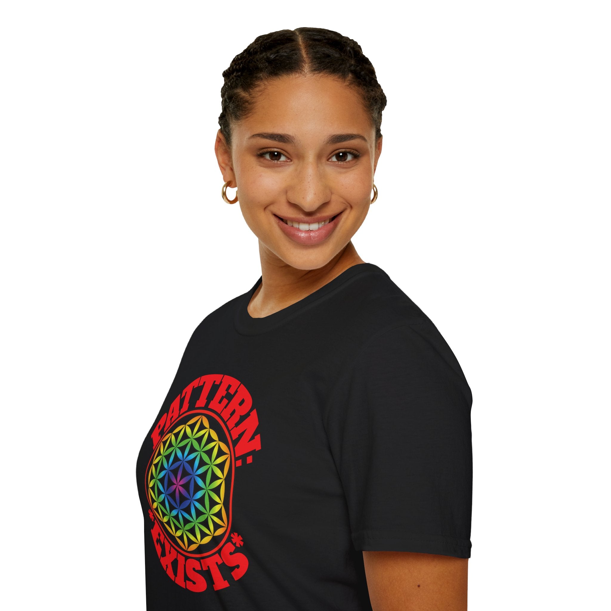 Flower of Life Shirts - PATTERN: *EXISTS* - Black Sacred Geometry Graphic Tee