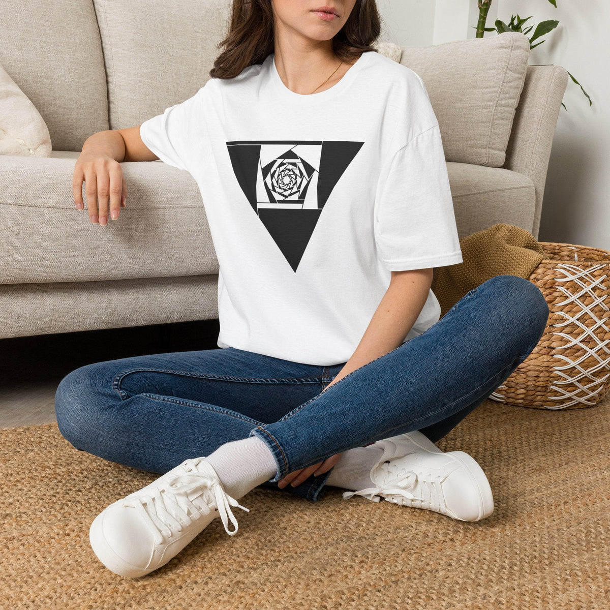 Dimensions Portal T-Shirt — White, model